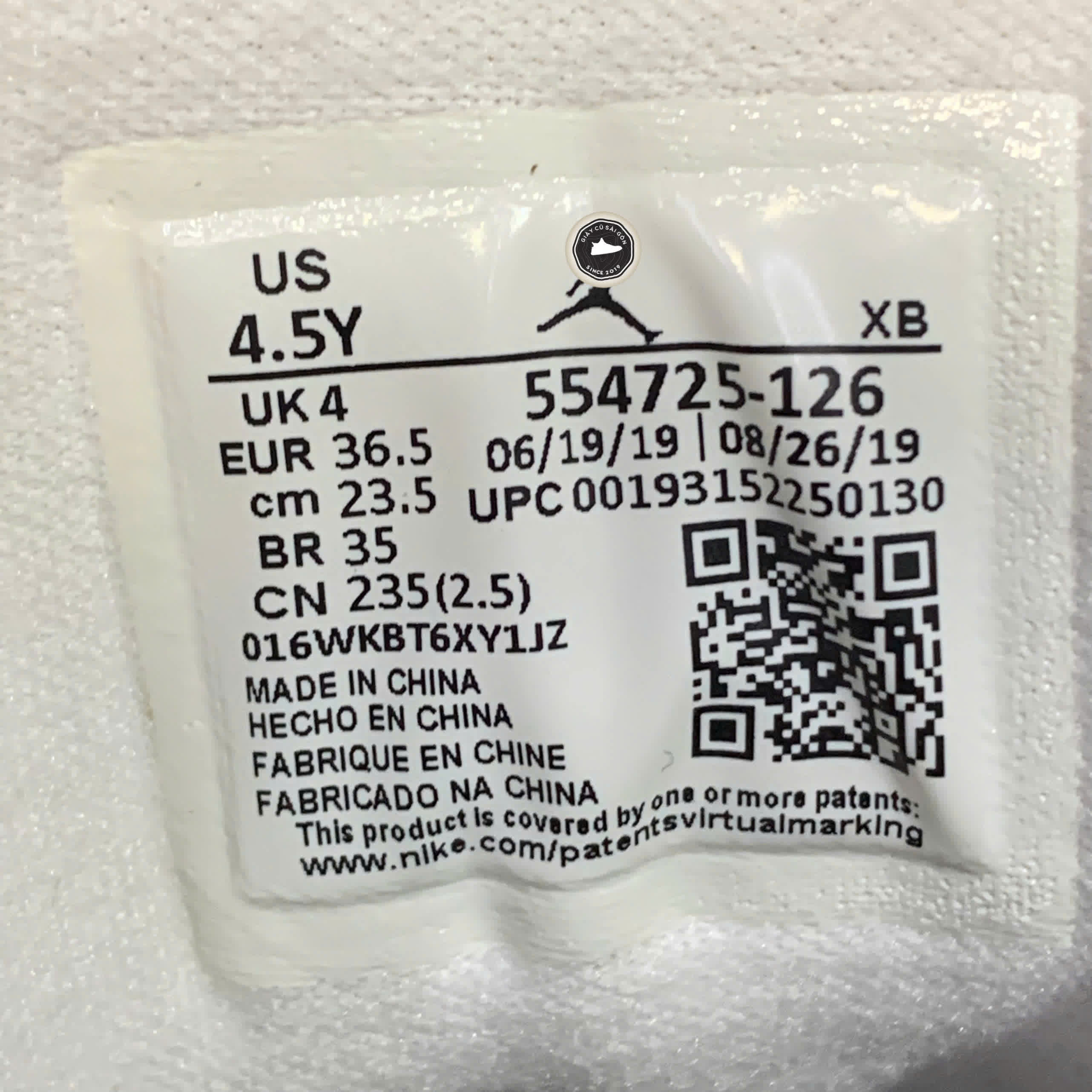 Giày 2hand Air Jordan 1 Mid 'Triple White' (2020) 554725-126 SIZE 36.5 pvn17000