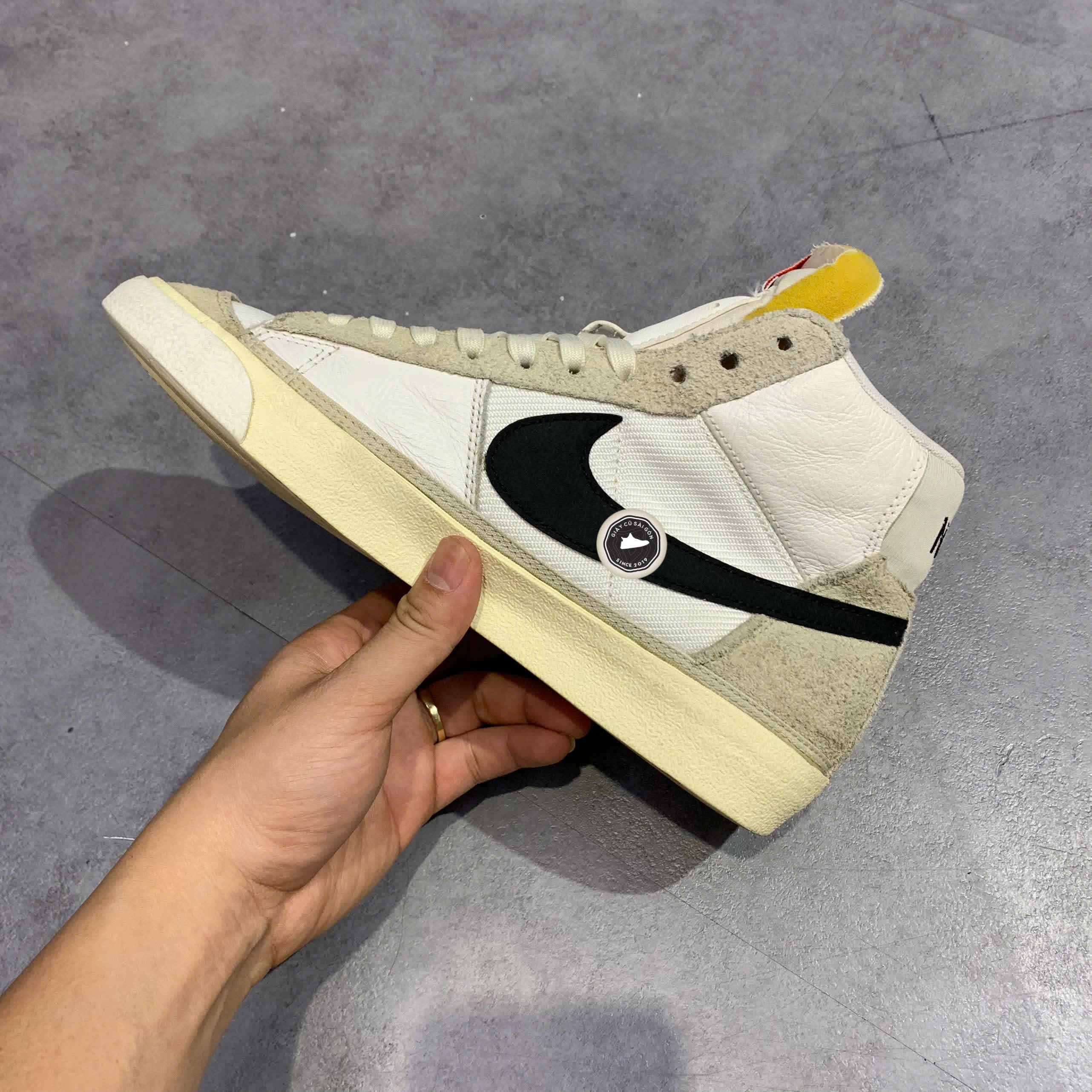 Giày 2hand Blazer Mid '77 Pro Club 'Remastered – Light Bone Black' DQ7673-100 SIZE 41 pvn17043