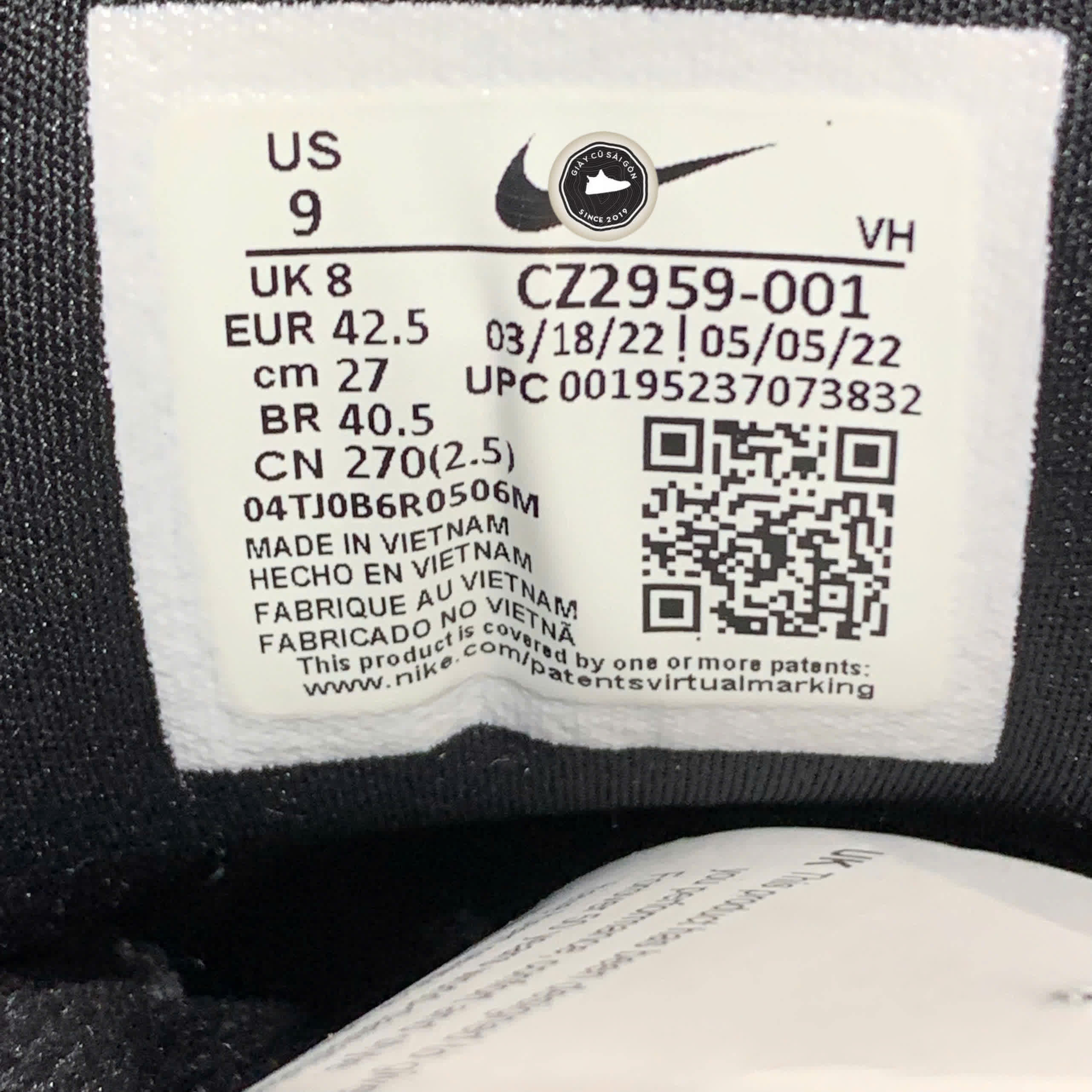 Giày 2hand Force 58 'Black' CZ2959-001 SIZE 42.5 pvn16893