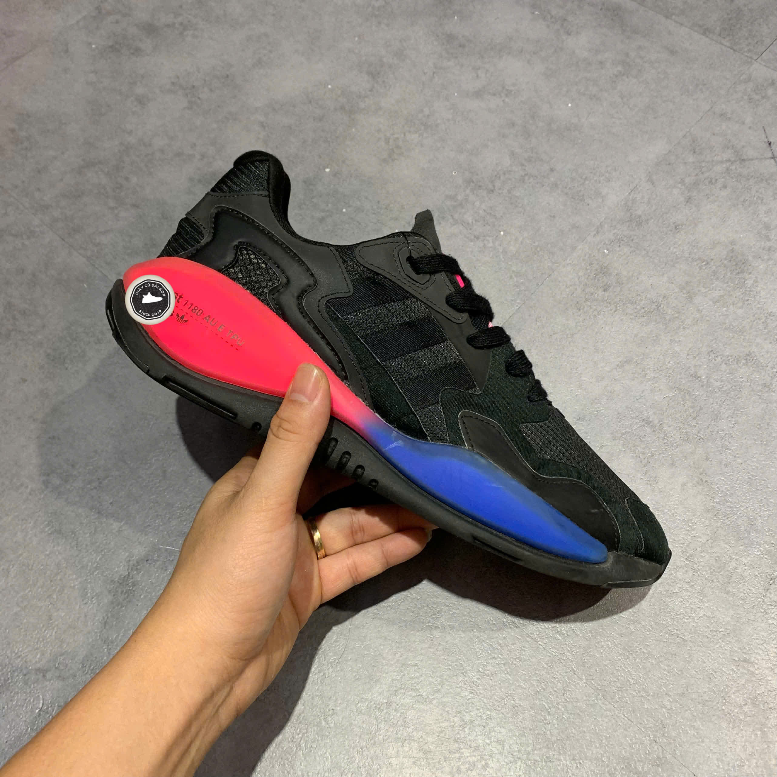 Giày 2hand ZX Alkyne 'Black Shock Pink' FV2316 SIZE 43 1/3 pvn17389