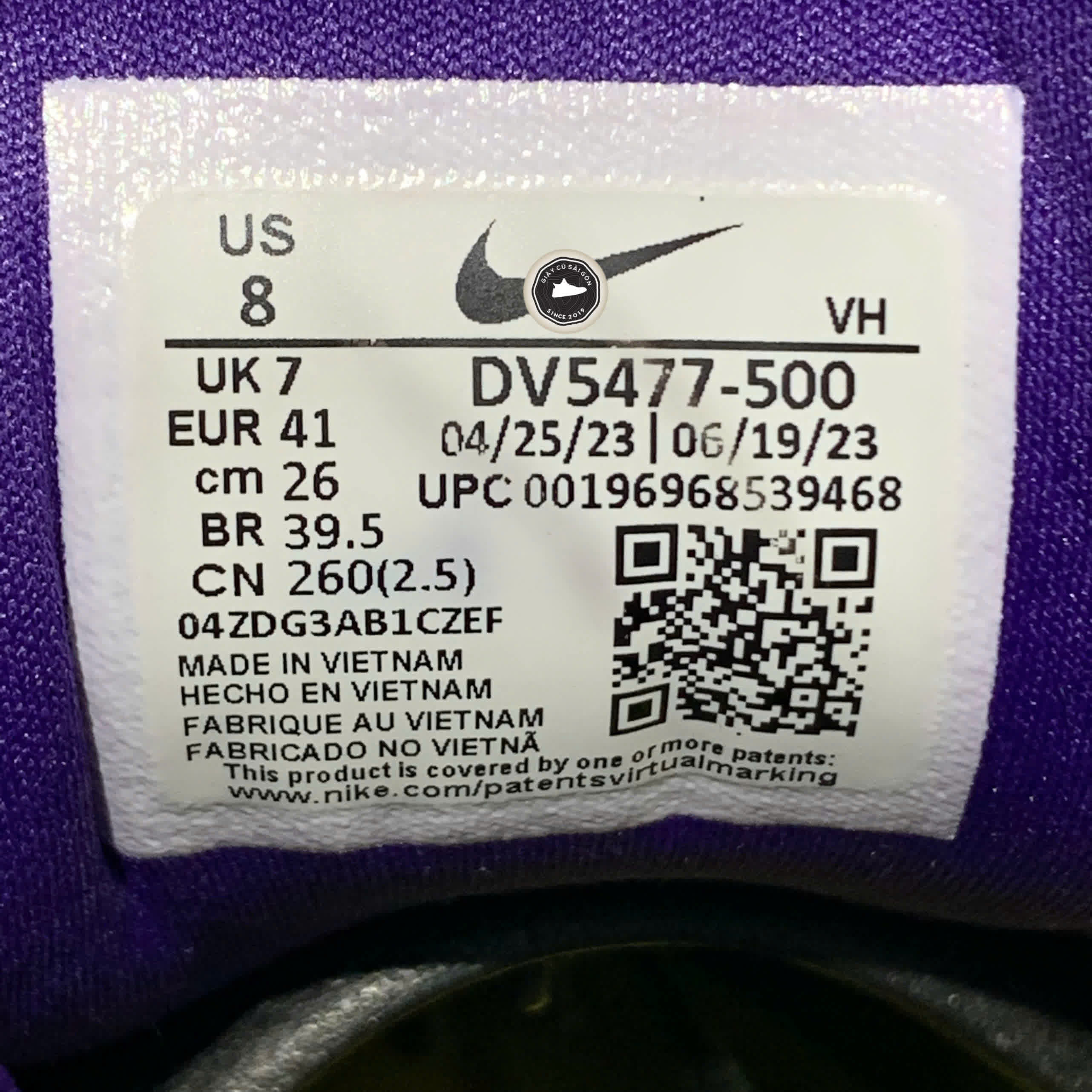Giày 2hand Force 58 SB 'Court Purple' DV5477-500 SIZE 41 pvn17456