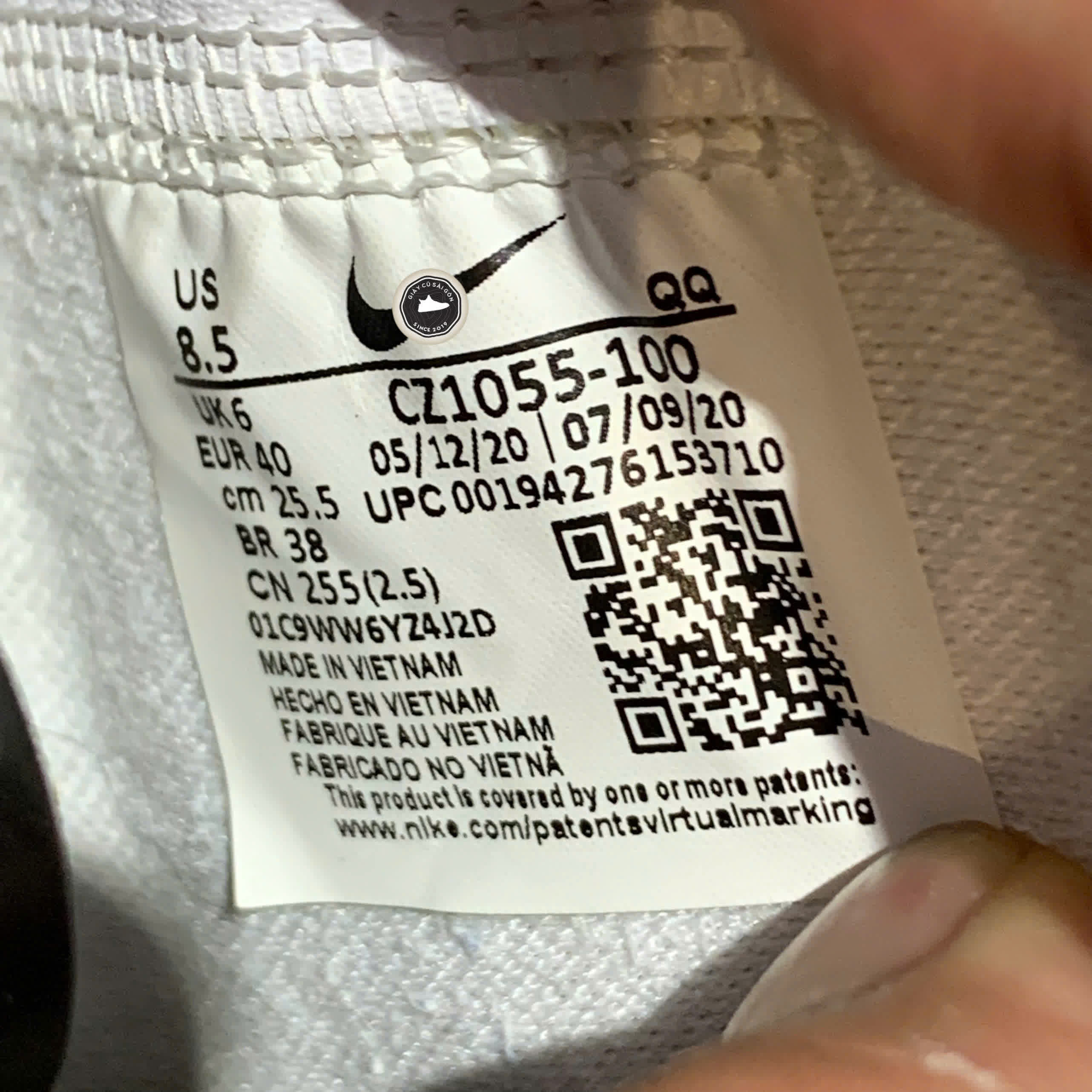 Giày 2hand Blazer Mid 77 Vintage White Black CZ1055 SIZE 40 PVN17526