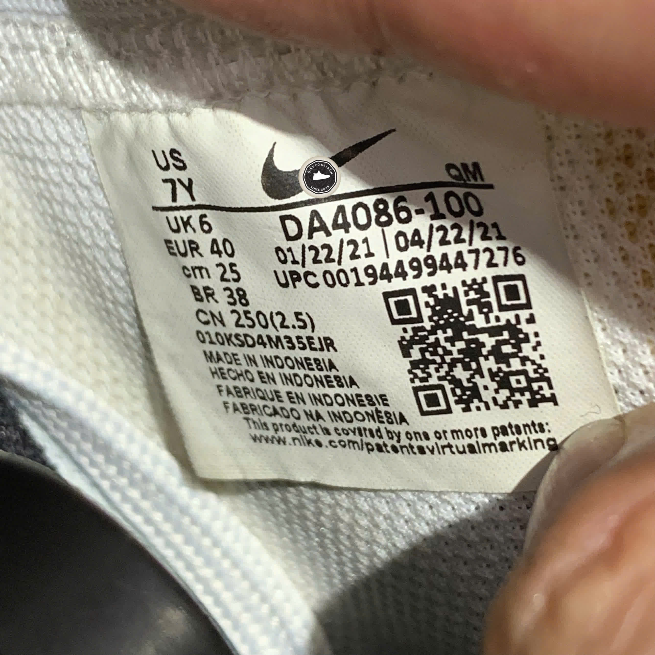 Giày 2hand 77 GS 'White Black' DA4086-100 SIZE 40 PVN17474