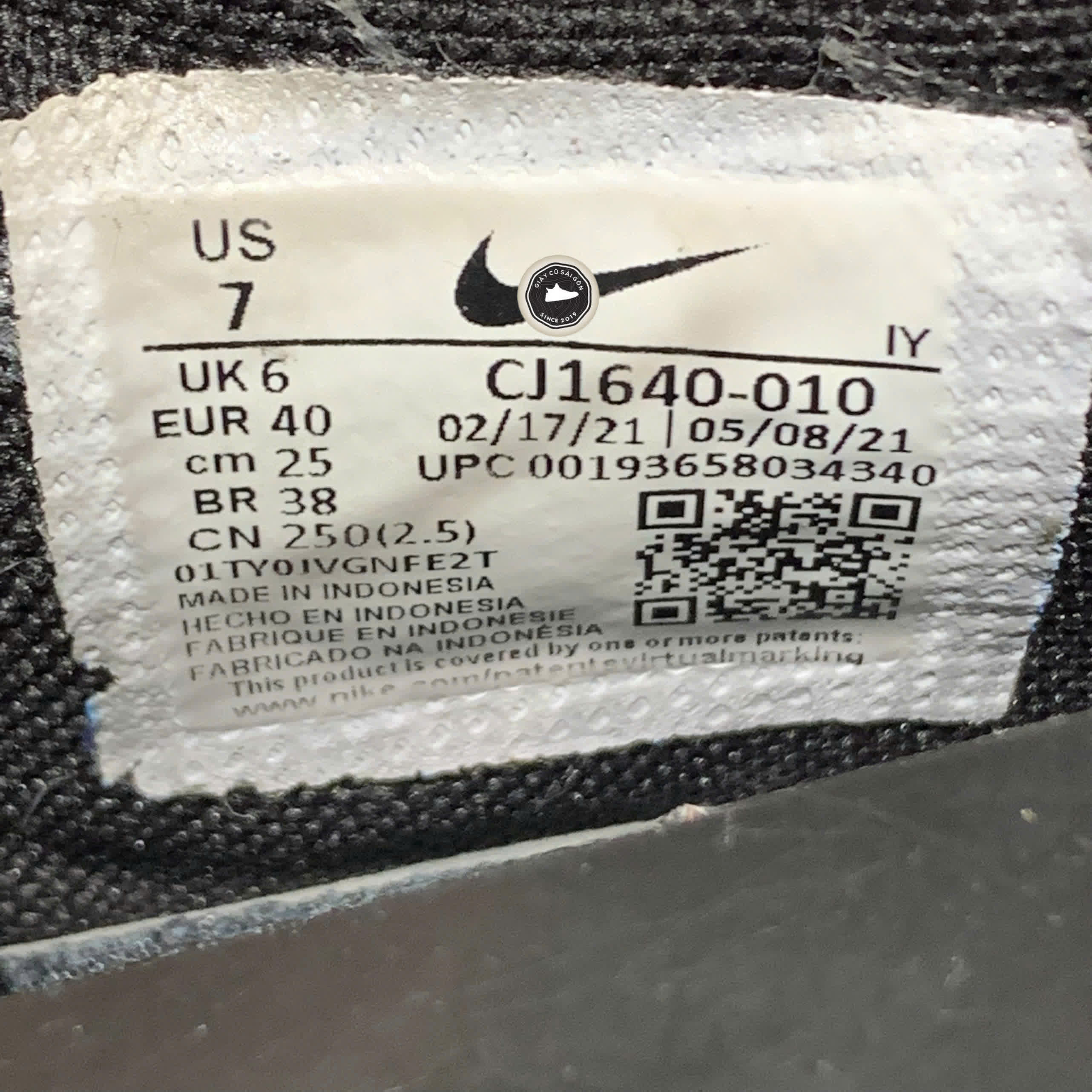 GIÀY 2HAND SQUASH TYPE SUMMIT WHITE CJ1640-100 SIZE 40 PVN17436