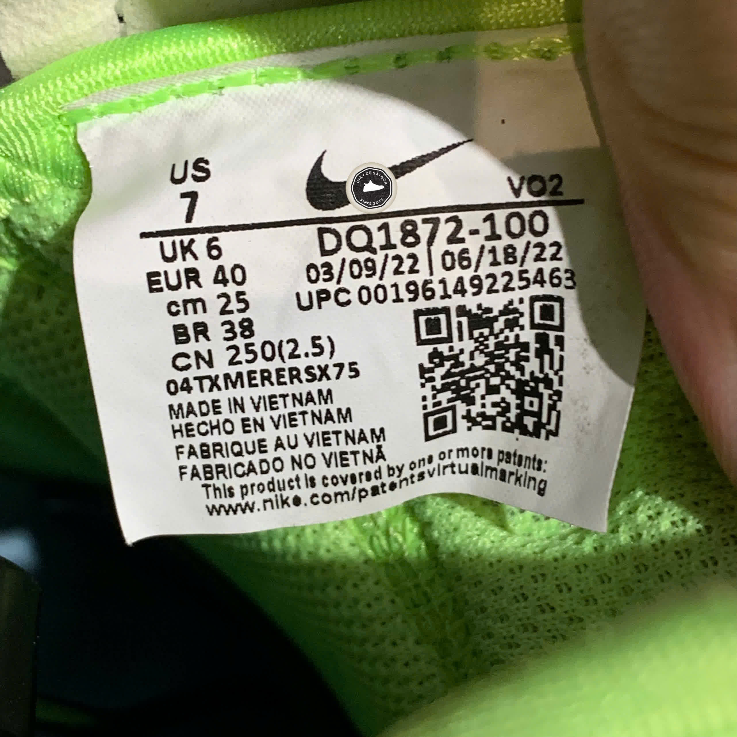 Giày 2hand 1 Mid React 'Black Neon' DQ1872-100 SIZE 40 PVN17466
