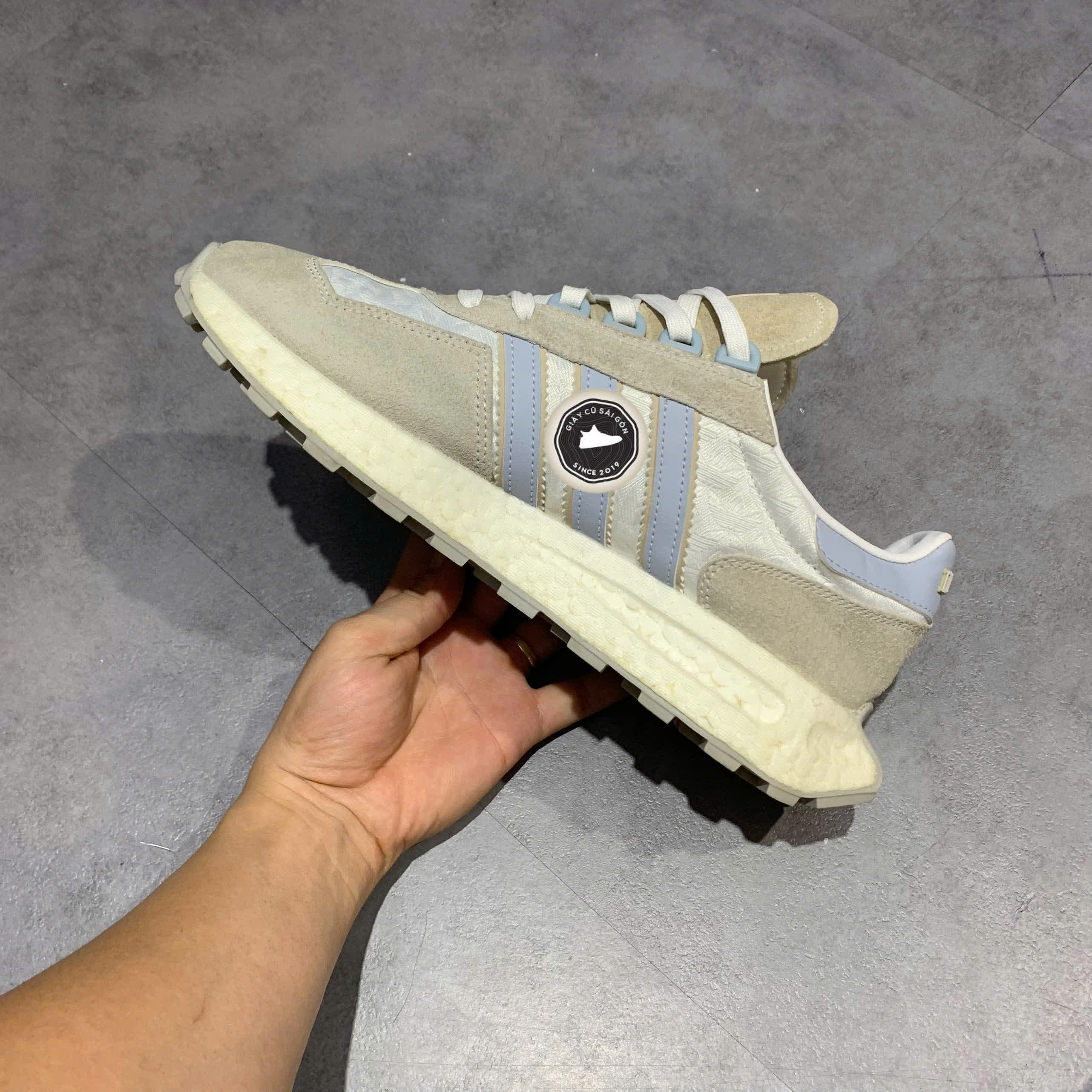 GIÀY 2HAND Retropy E5 Shoes 'Grey White Blue' IE5879. SIZE 42 2/3 PVN17759