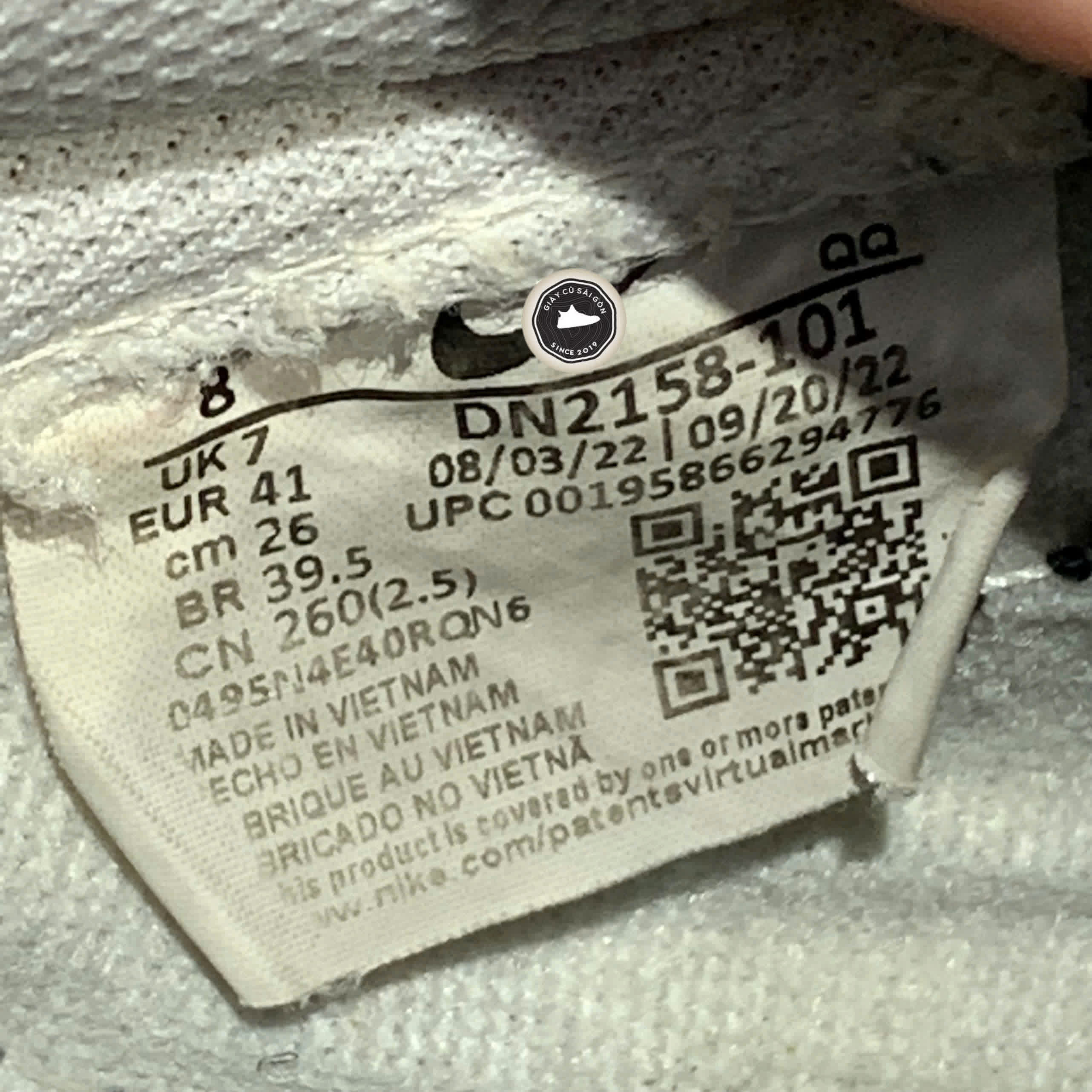 Giày 2hand 77 Jumbo 'White Black' DN2158-101 SIZE 41 PVN17645