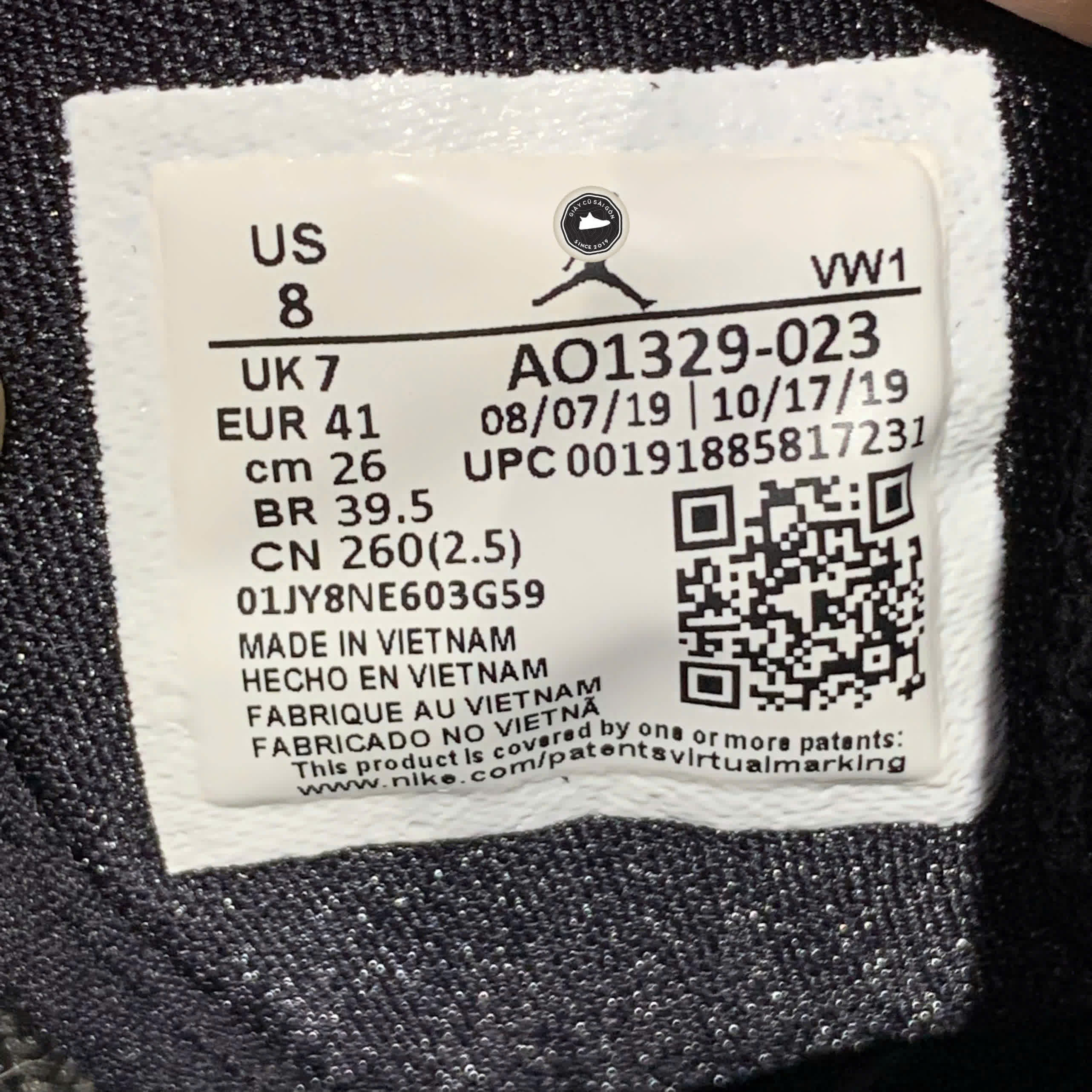 JORDAN FADEAWAY AO1329-023 SIZE 41 - GIÀY 2HAND CHÍNH HÃNG PVN17867