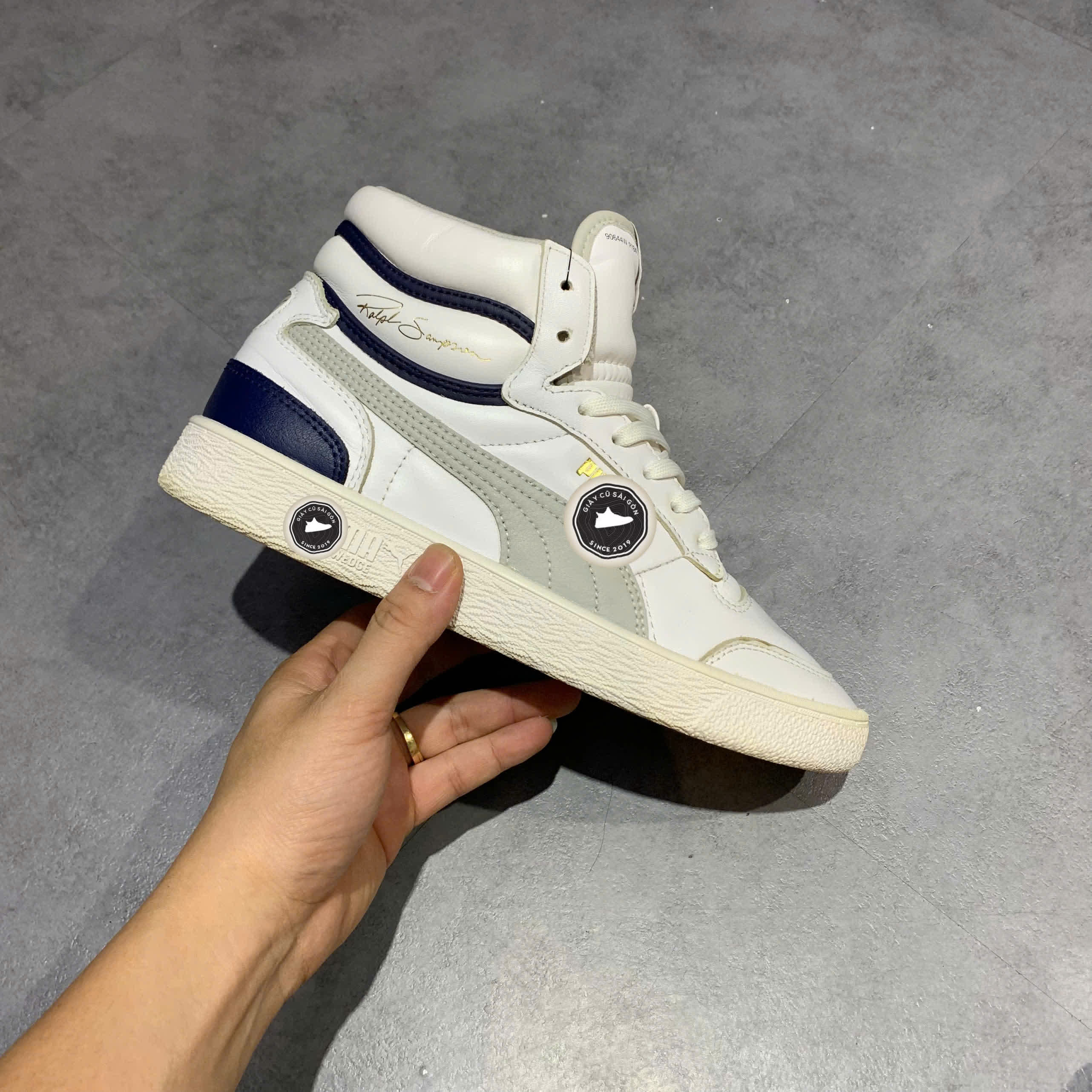 PUMA RALPH SAMPSON MID 'WHITE GRAY VIOLET' 370847-04 SIZE 40 - GIÀY 2HAND CHÍNH HÃNG PVN17832
