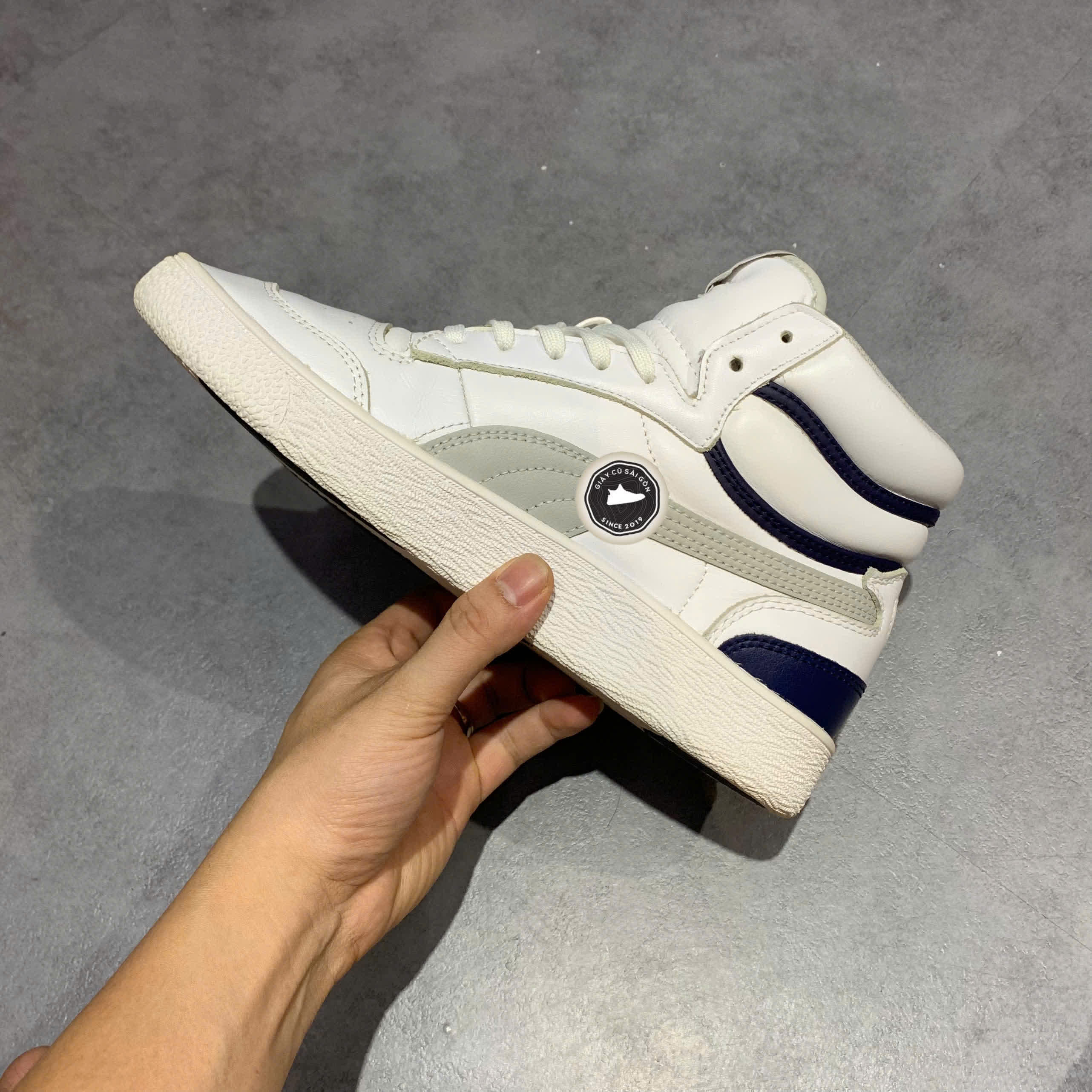 PUMA RALPH SAMPSON MID 'WHITE GRAY VIOLET' 370847-04 SIZE 40 - GIÀY 2HAND CHÍNH HÃNG PVN17832
