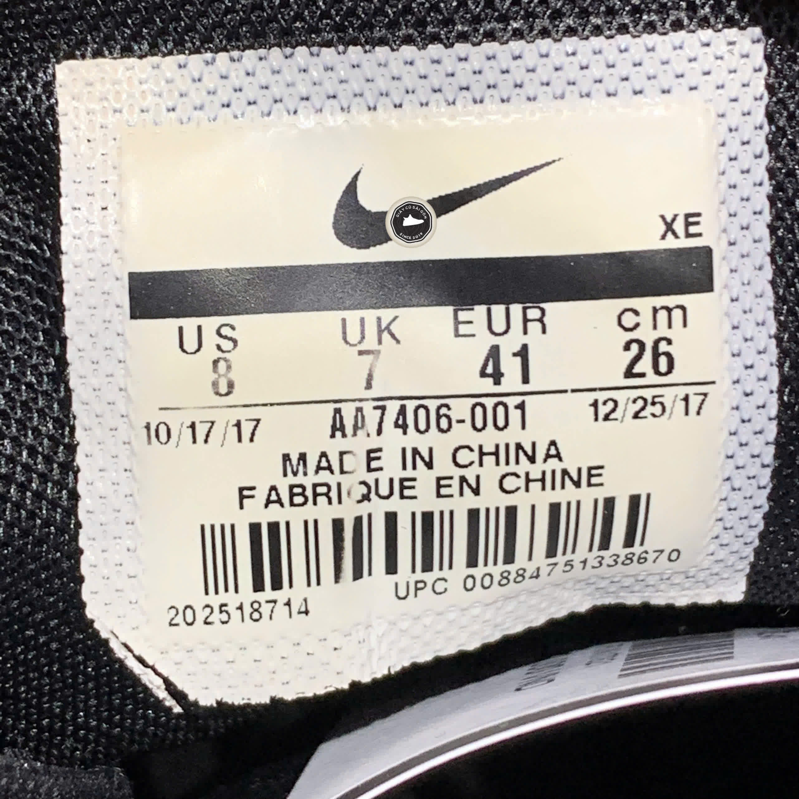 NIKE AIR ZOOM WINFLO 5 AA7406-001 SIZE 41 - GIÀY 2HAND CHÍNH HÃNG PVN17821