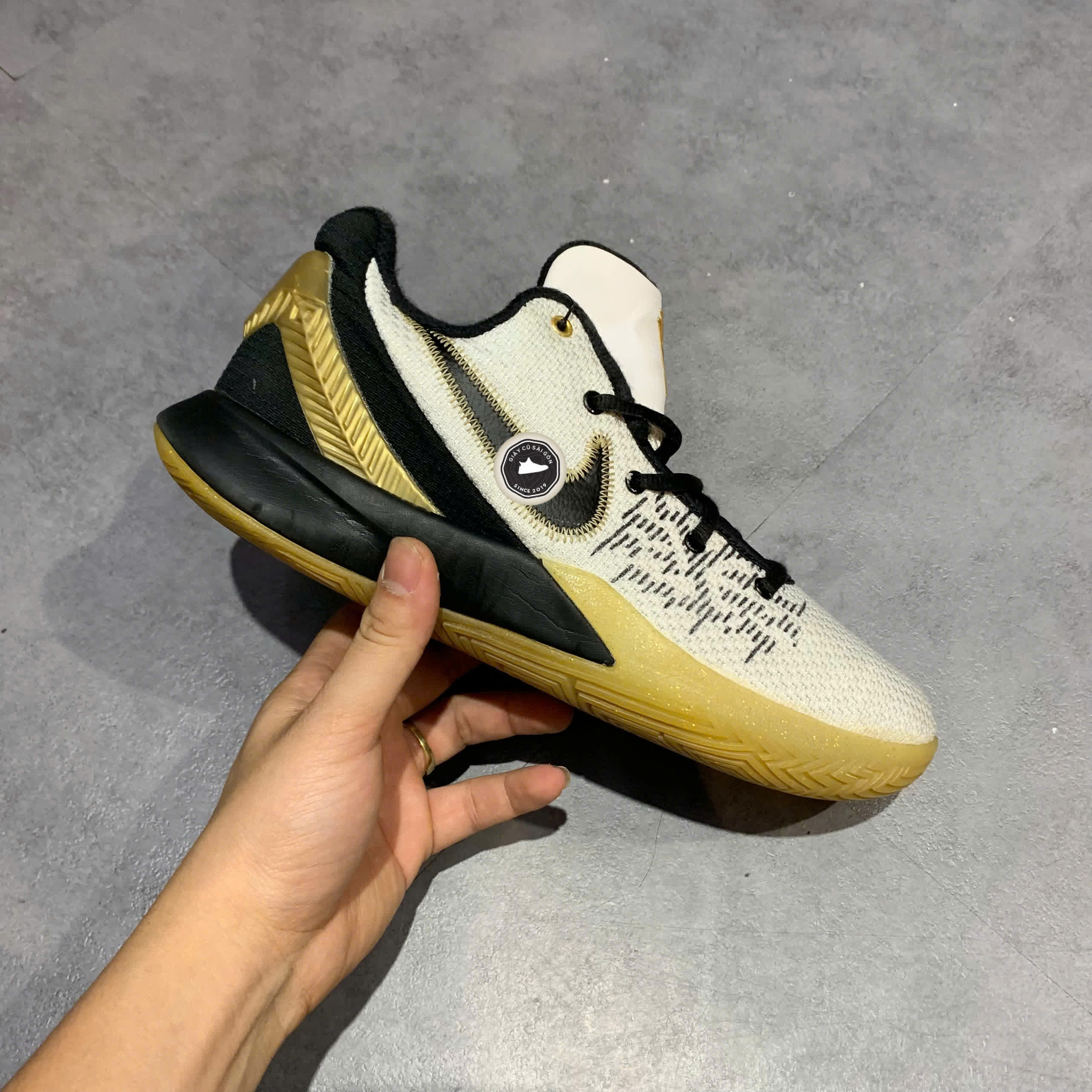 black white and gold kyries