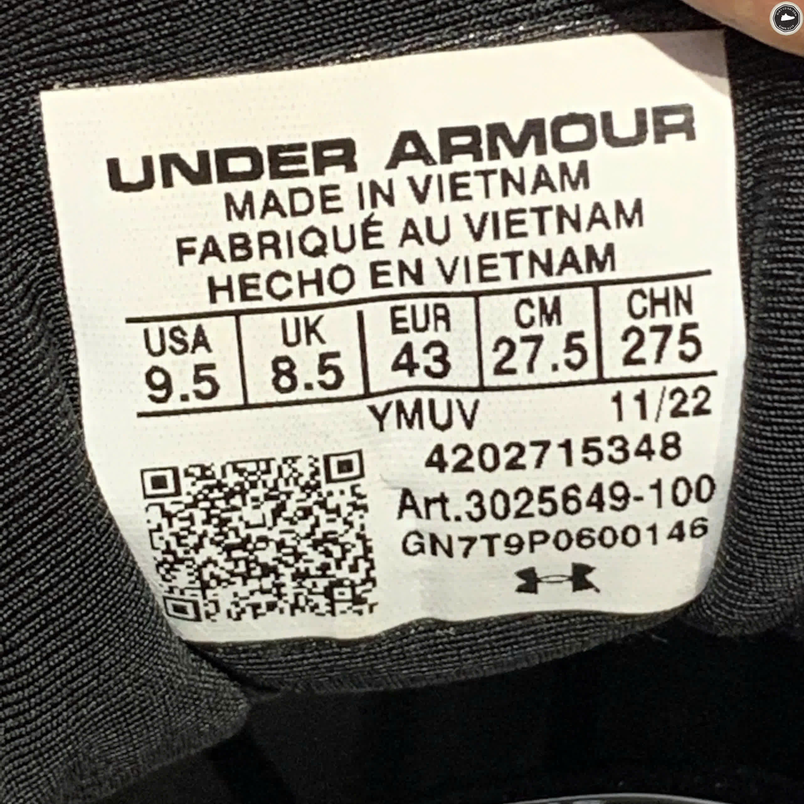 UNDER ARMOUR HOVR SONIC 5 CN 'WHITE' 3025649-100 SIZE 43 - GIÀY 2HAND CHÍNH HÃNG