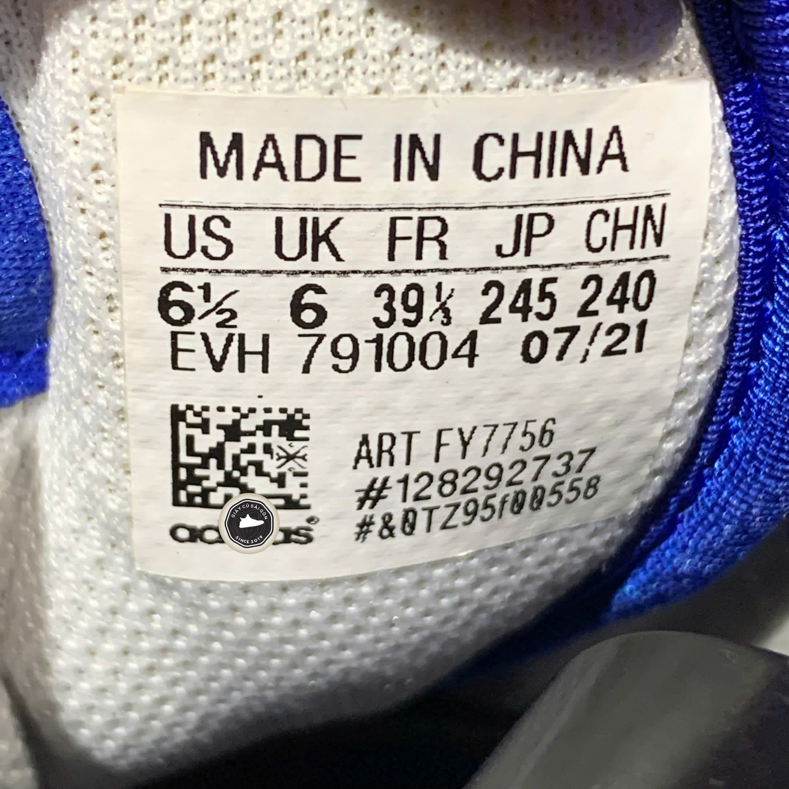 GIÀY ADIDAS FORUM LOW 'WHITE ROYAL BLUE' FY7756 SIZE 39 1/3 - GIÀY 2HAND CHÍNH HÃNG