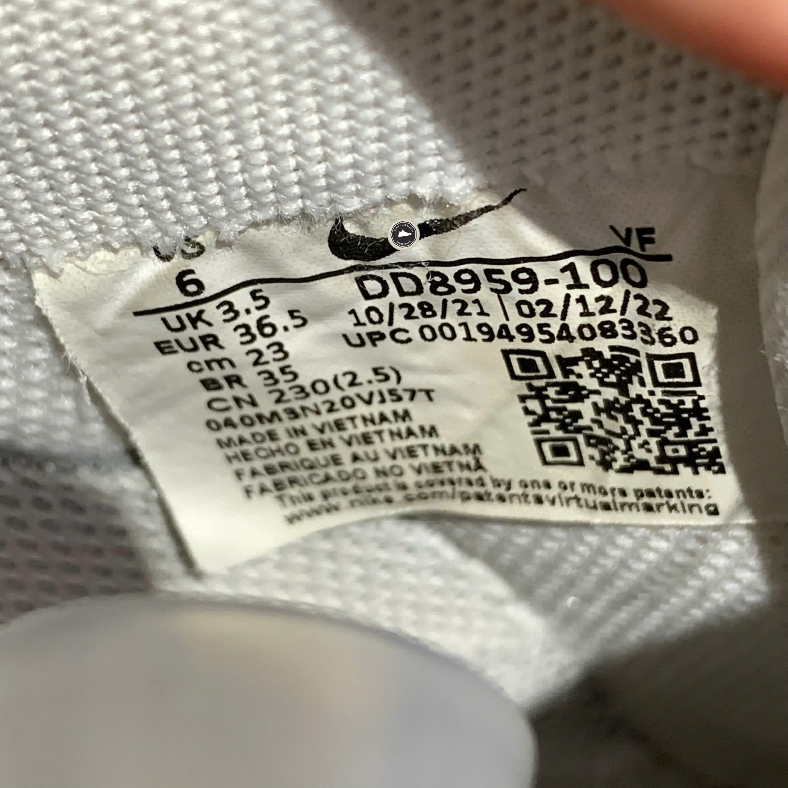 GIÀY NIKE AIR FORCE 1 '07 LOW WHITE DD8959-100 SIZE 36.5 - GIÀY 2HAND CHÍNH HÃNG