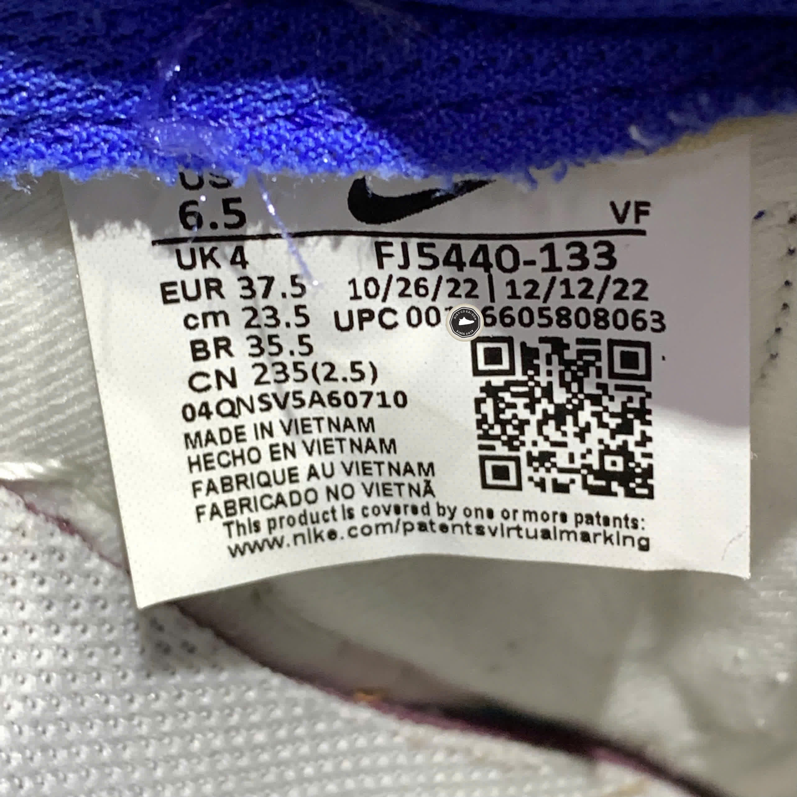 NIKE AIR FORCE 1 '07 LOW INSIDE OUT FJ5440 133 SIZE 37.5 - GIÀY THỂ THAO - GIÀY 2HAND