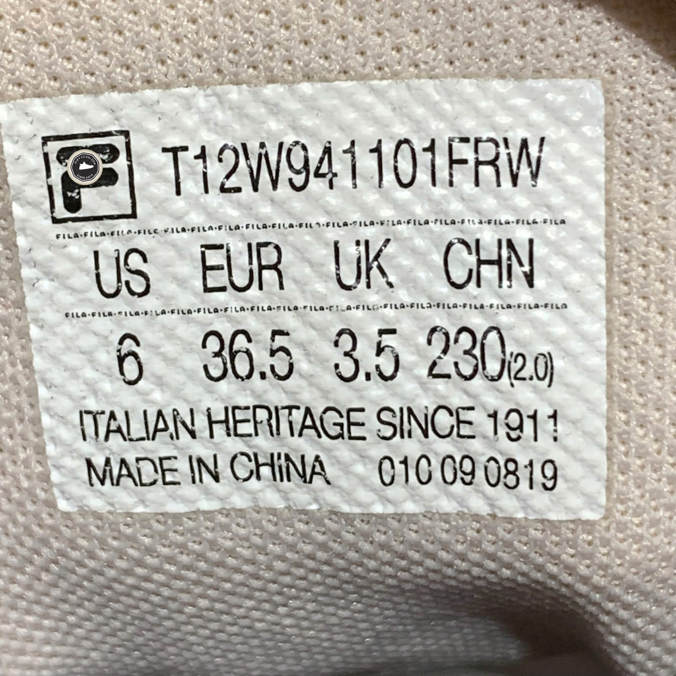GIÀY FILA T12W941101FRW SIZE 36.5 - GIÀY 2HAND CHÍNH HÃNG
