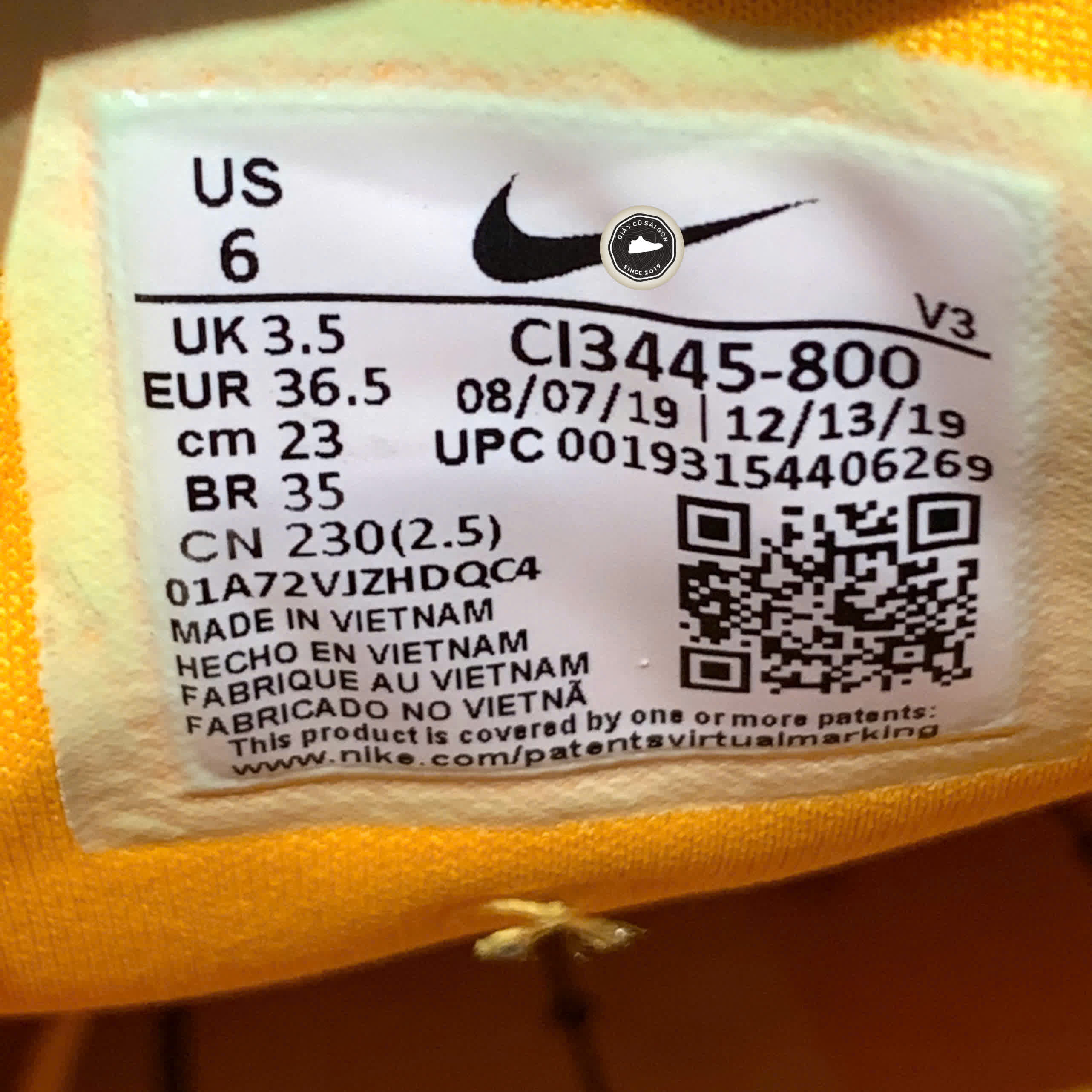 NIKE AIR FORCE 1 LOW '07 LX CI3445-800 SIZE 36.5 - GIÀY 2HAND CHÍNH HÃNG