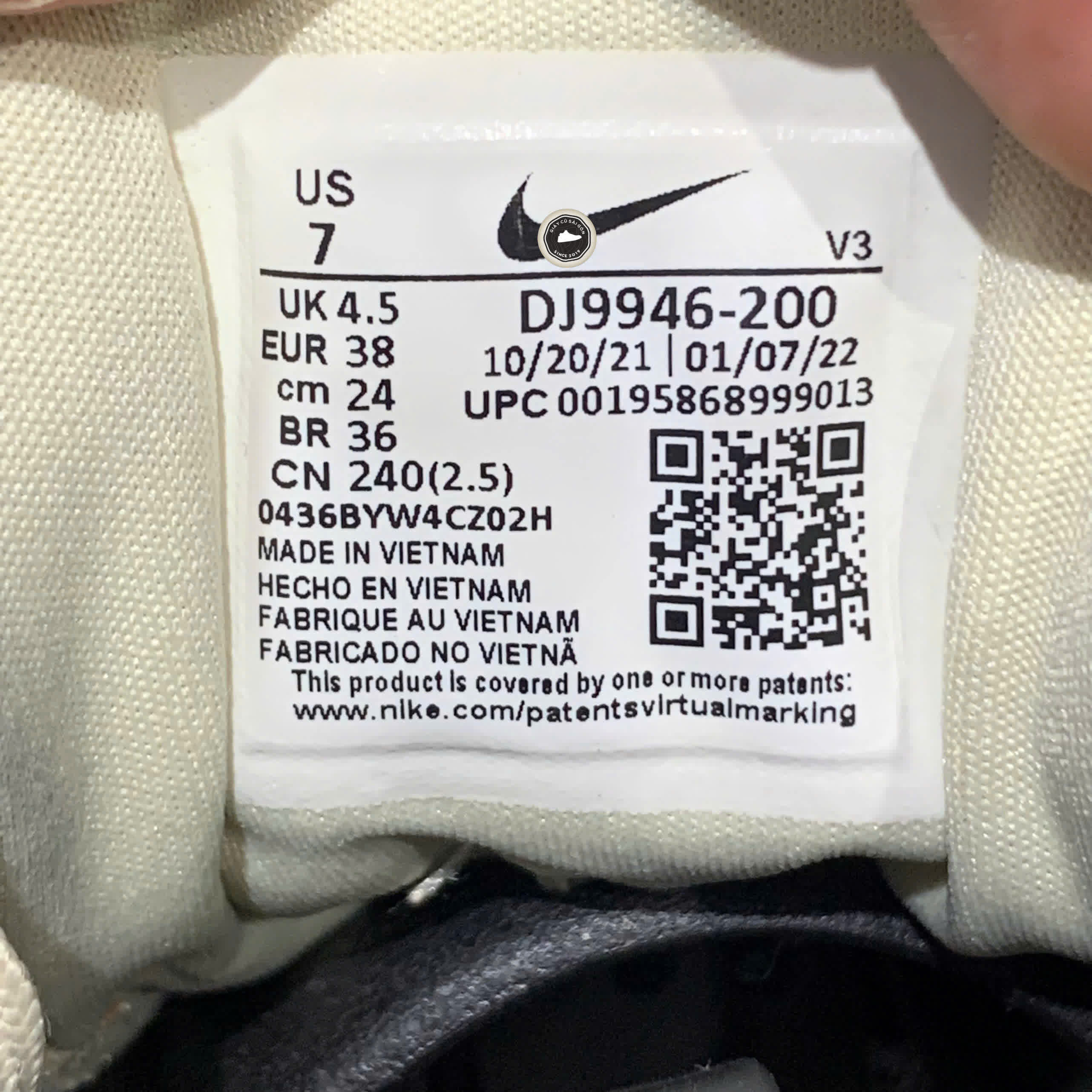 NIKE AIR FORCE 1 PLT.AF.ORM FOSSIL – DJ9946 200 – SIZE 38 – GIÀY 2HAND CHÍNH HÃNG