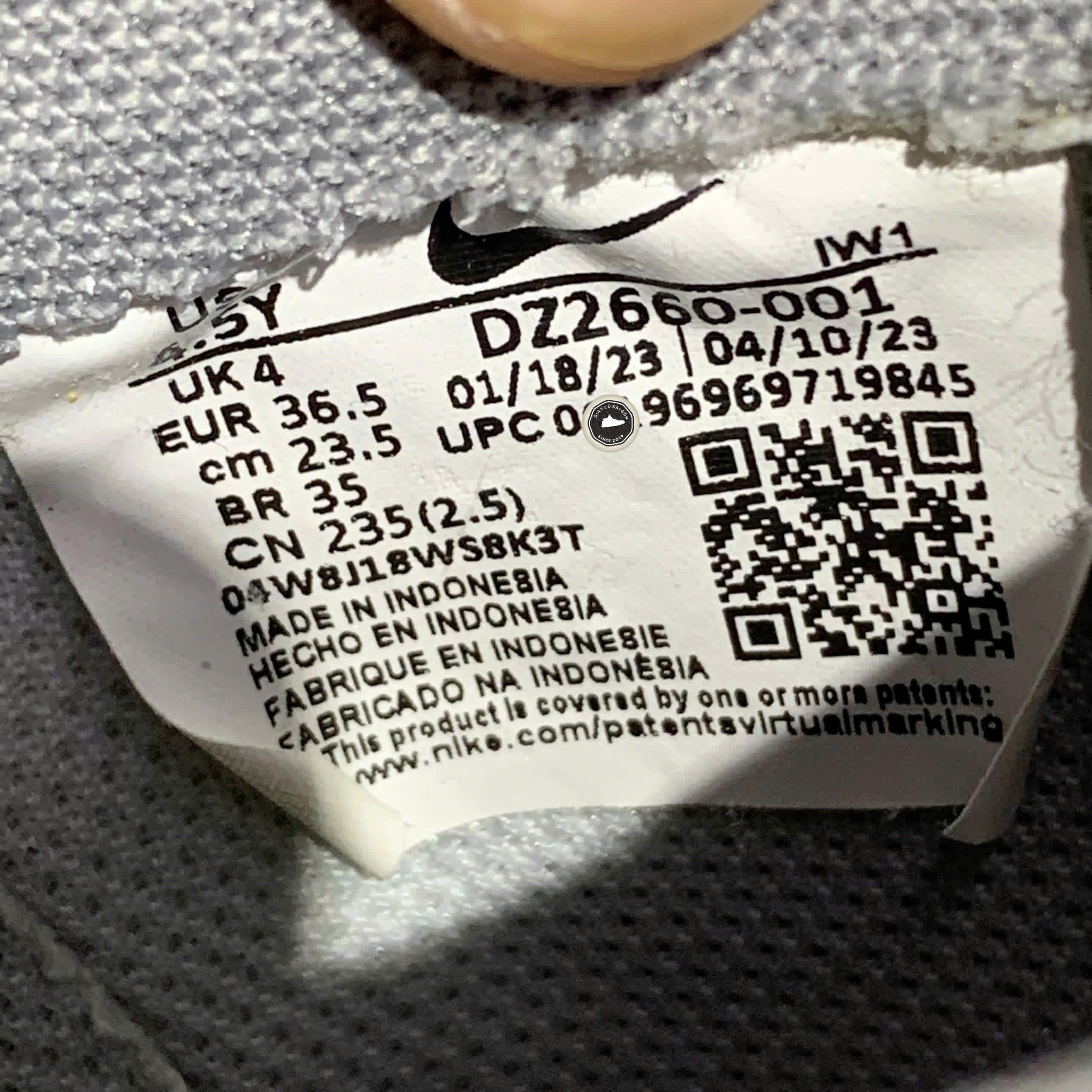 NIKE AIR FORCE 1 LOW LV8 2 'SPLIT LIGHT SILVER' DZ2660-001 SIZE 36.5 - GIÀY 2HAND CHÍNH HÃNG