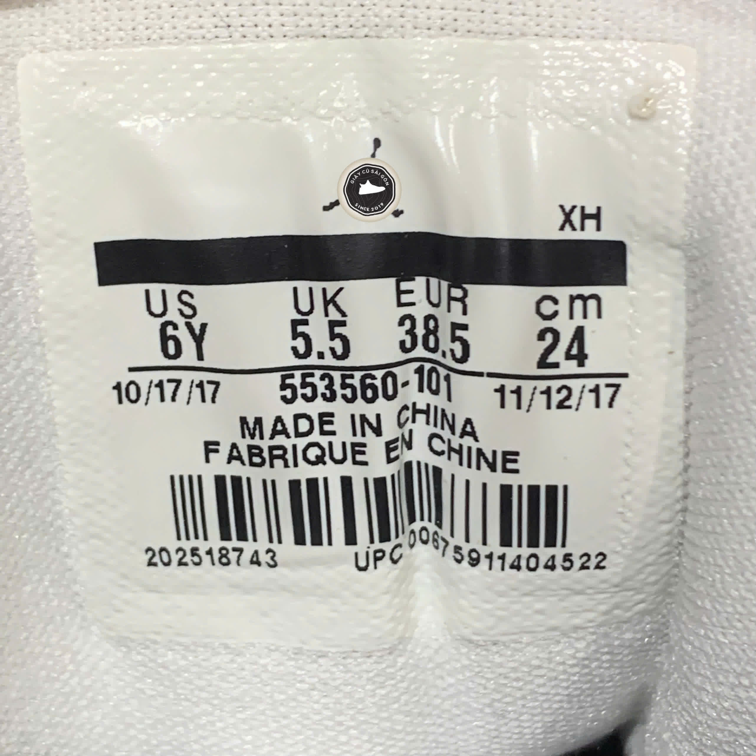 GIÀY NIKE AIR JORDAN 1 LOW 'WHITE BLACK' 553560-101 SIZE 38.5 – GIÀY 2HAND CHÍNH HÃNG