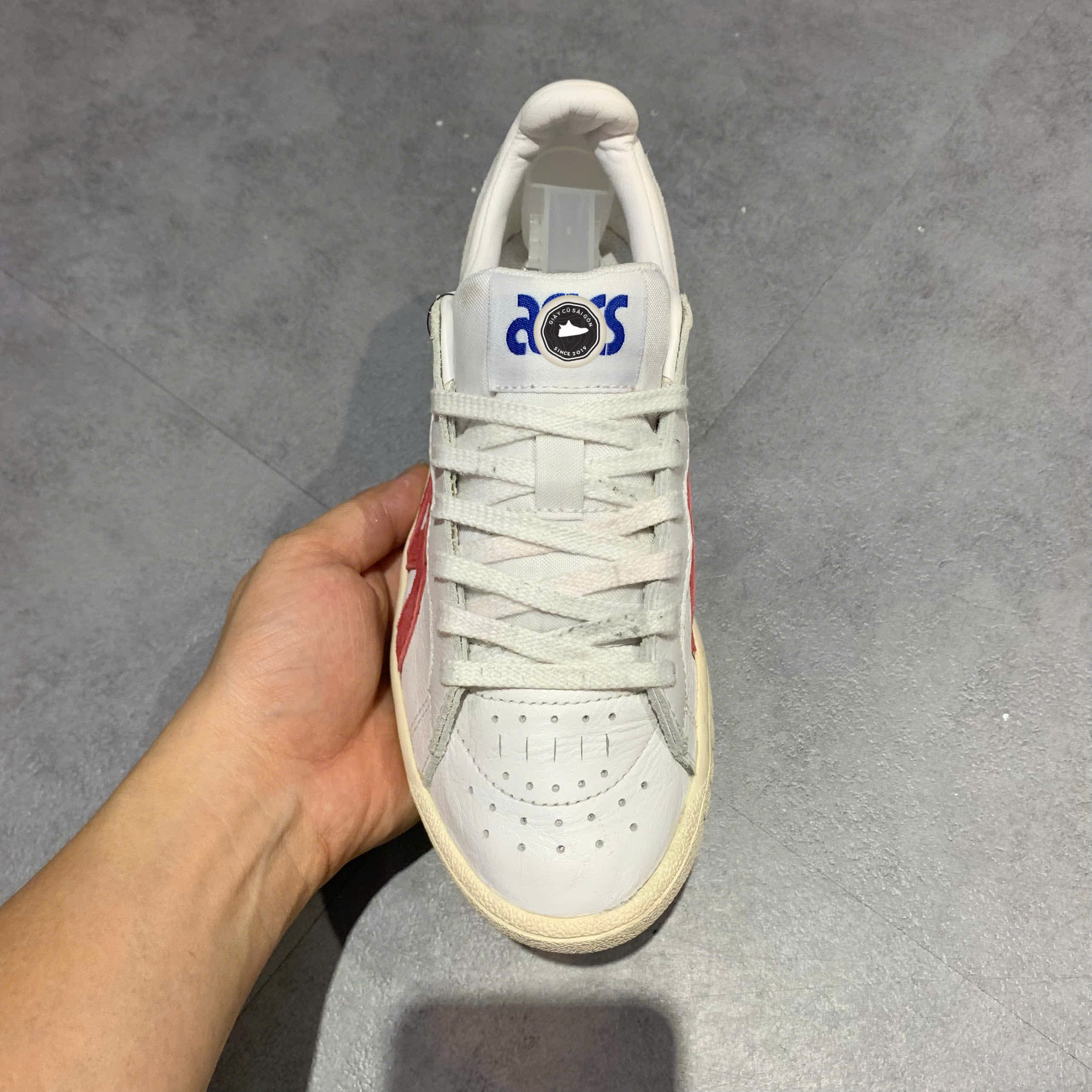ASICS TIGER GEL-PTG 'WHITE RED' – H8M2L-0123 – SIZE 37 – GIÀY 2HAND CHÍNH HÃNG