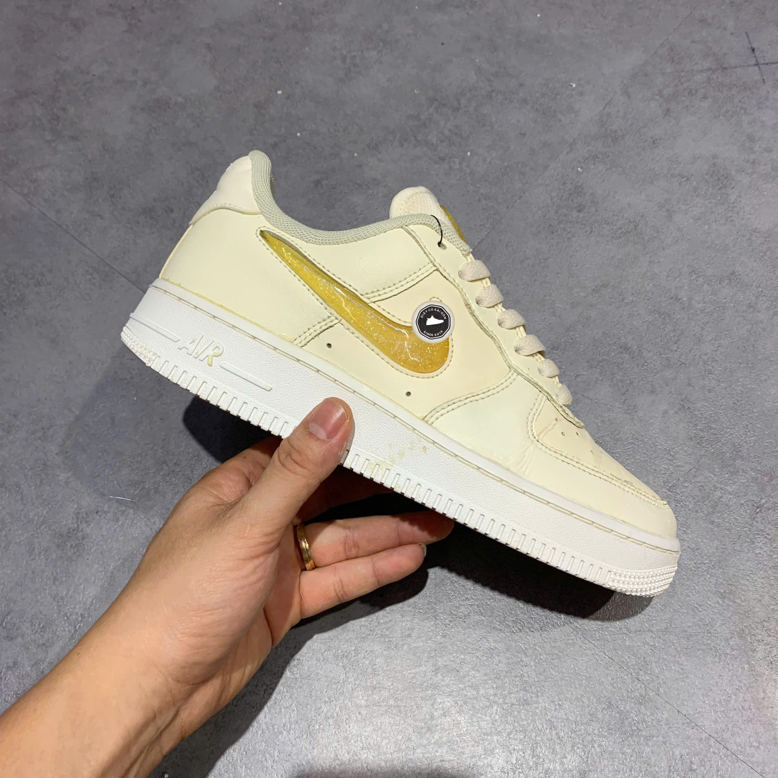 NIKE AIR FORCE 1 LOW JELLY PUFF PALE IVORY AH6827 100 SIZE 38 - GIÀY 2HAND CHÍNH HÃNG