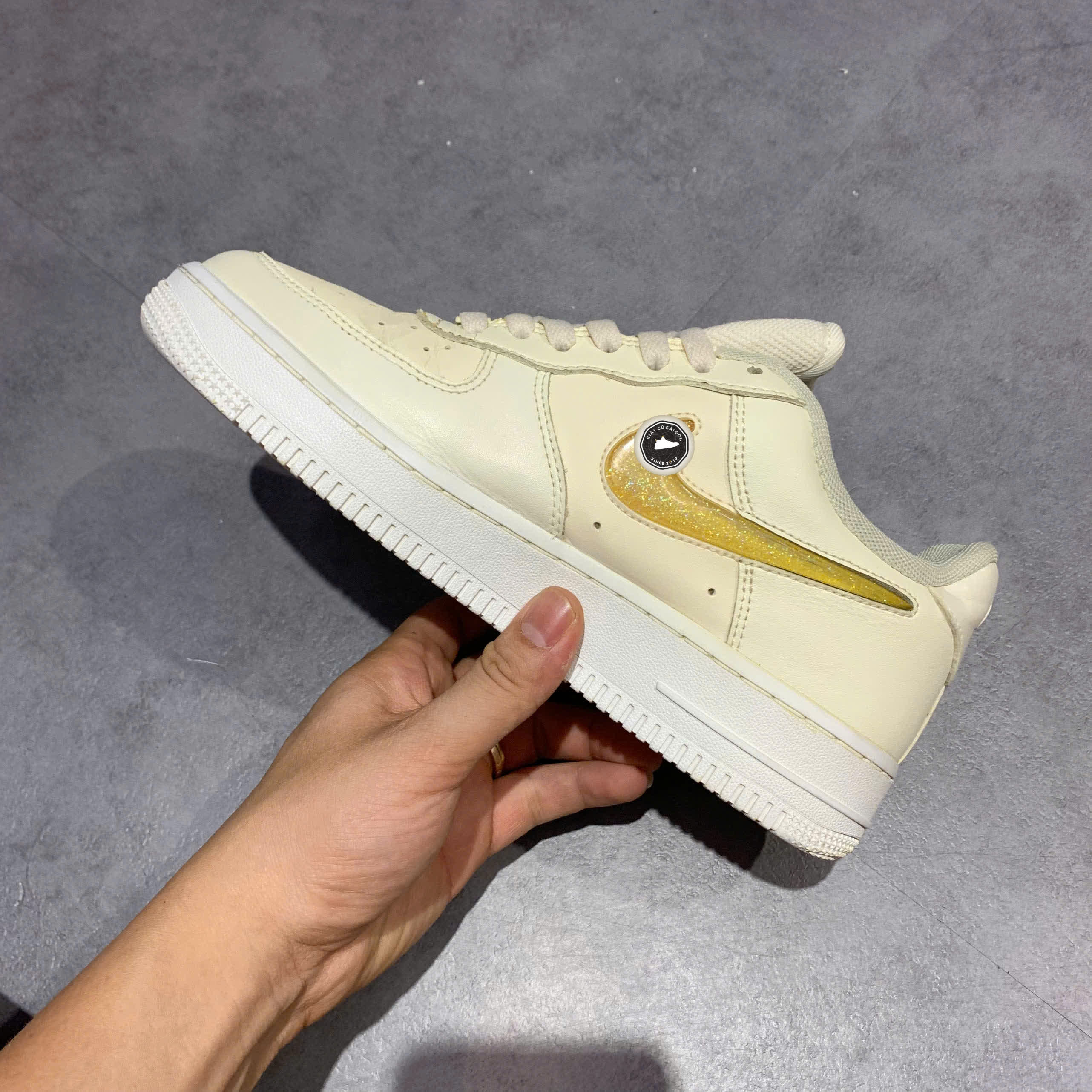 NIKE AIR FORCE 1 LOW JELLY PUFF PALE IVORY AH6827 100 SIZE 38 - GIÀY 2HAND CHÍNH HÃNG