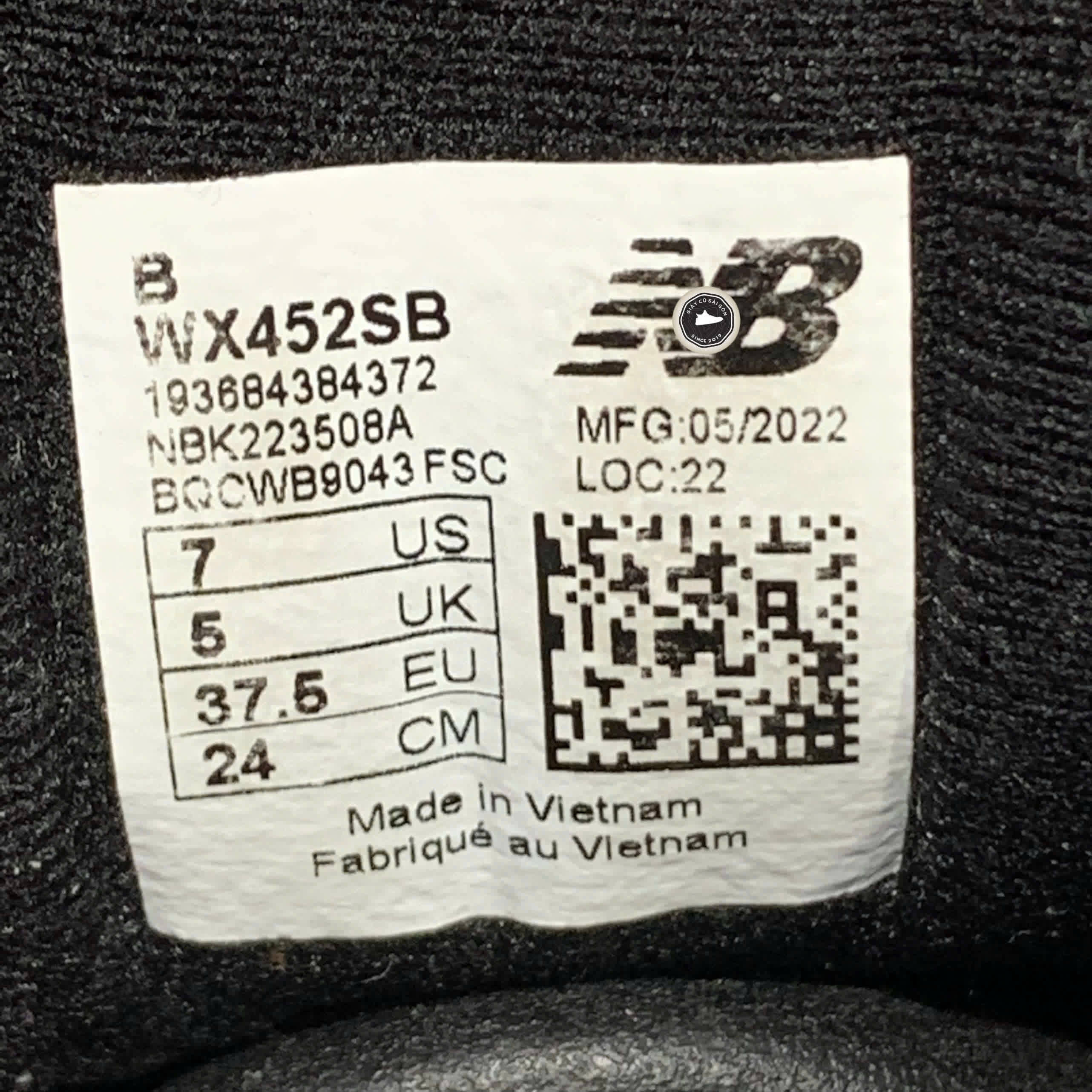 NEW BALANCE WMNS 452 ‘WHITE BLACK’ – WX452SB – SIZE 37.5 – GIÀY 2HAND CHÍNH HÃNG