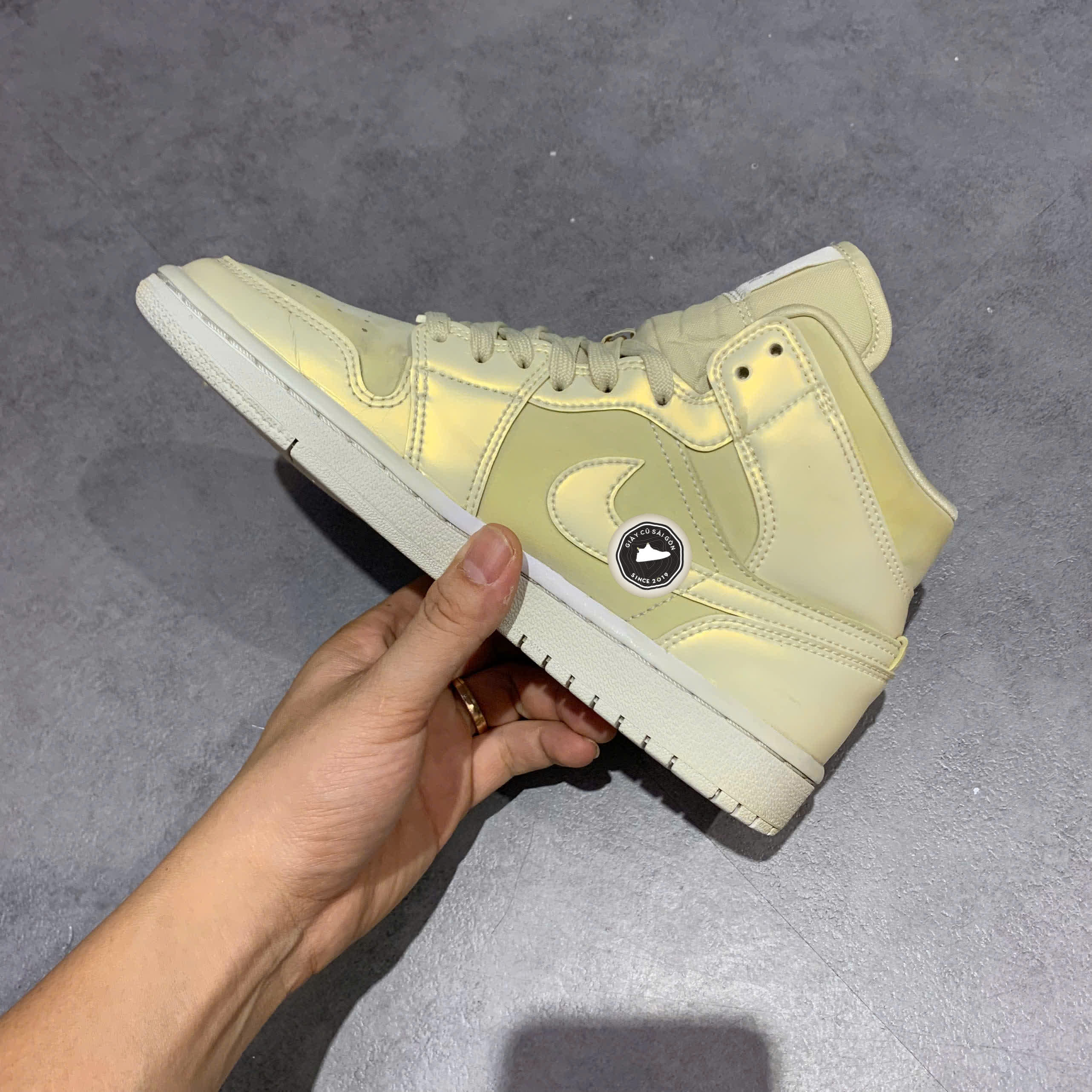 AIR JORDAN 1 MID LEMON YELLOW 6587‑200 SIZE 37.5 - GIÀY 2HAND CHÍNH HÃNG