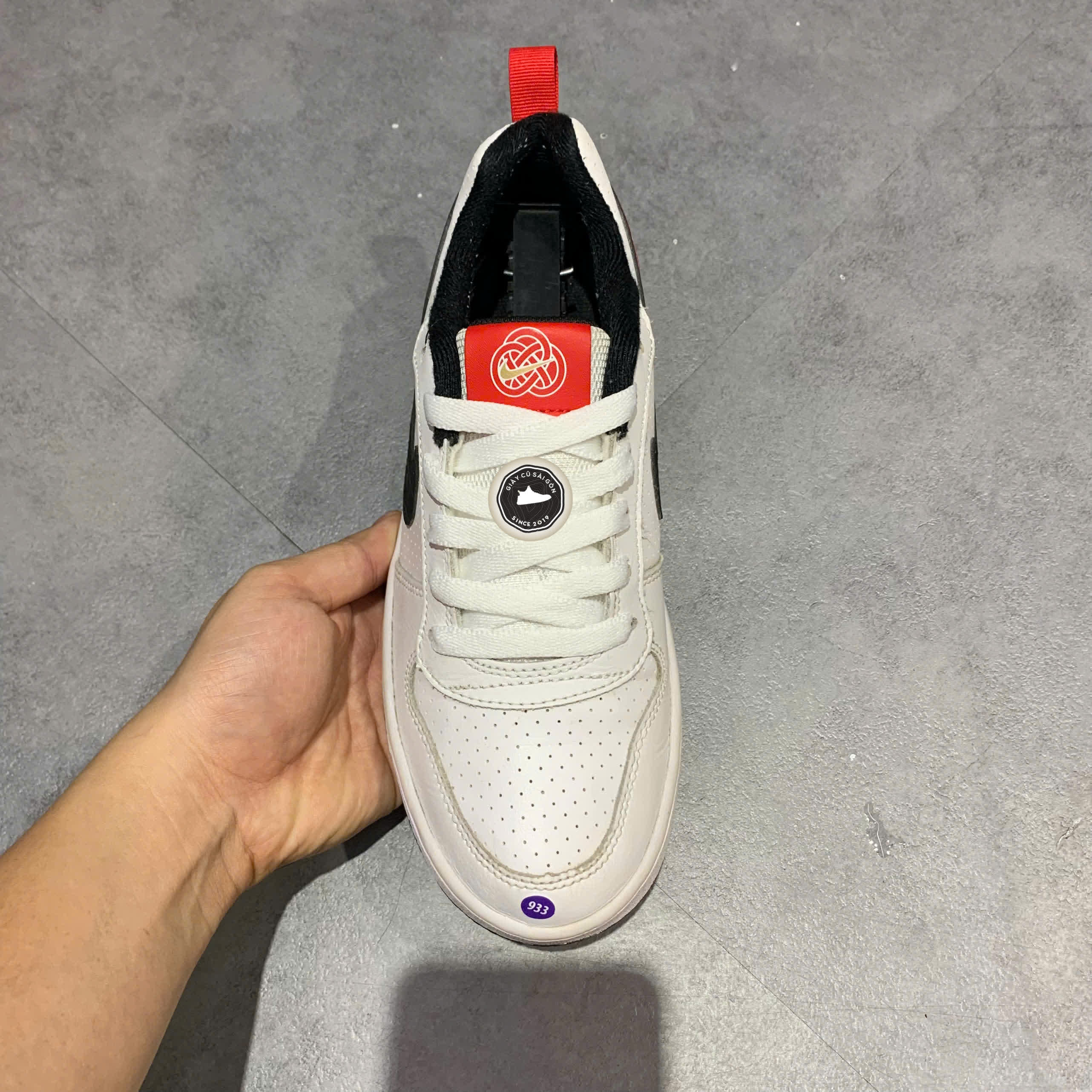GIÀY NIKE COURT BOROUGH LOW GS WHITE UNIVERSITY RED GOLD DD8495-106 SIZE 38 - GIÀY 2HAND CHÍNH HÃNG