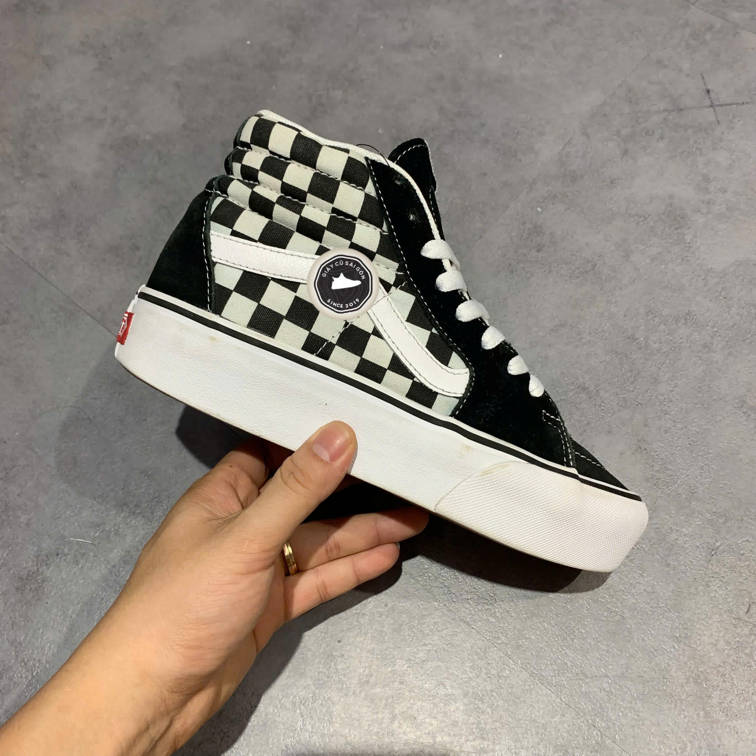 VANS SK8-HI PLATFORM 2.0 CHECKERBOARD SIZE 37 - GIÀY 2HAND CHÍNH HÃNG