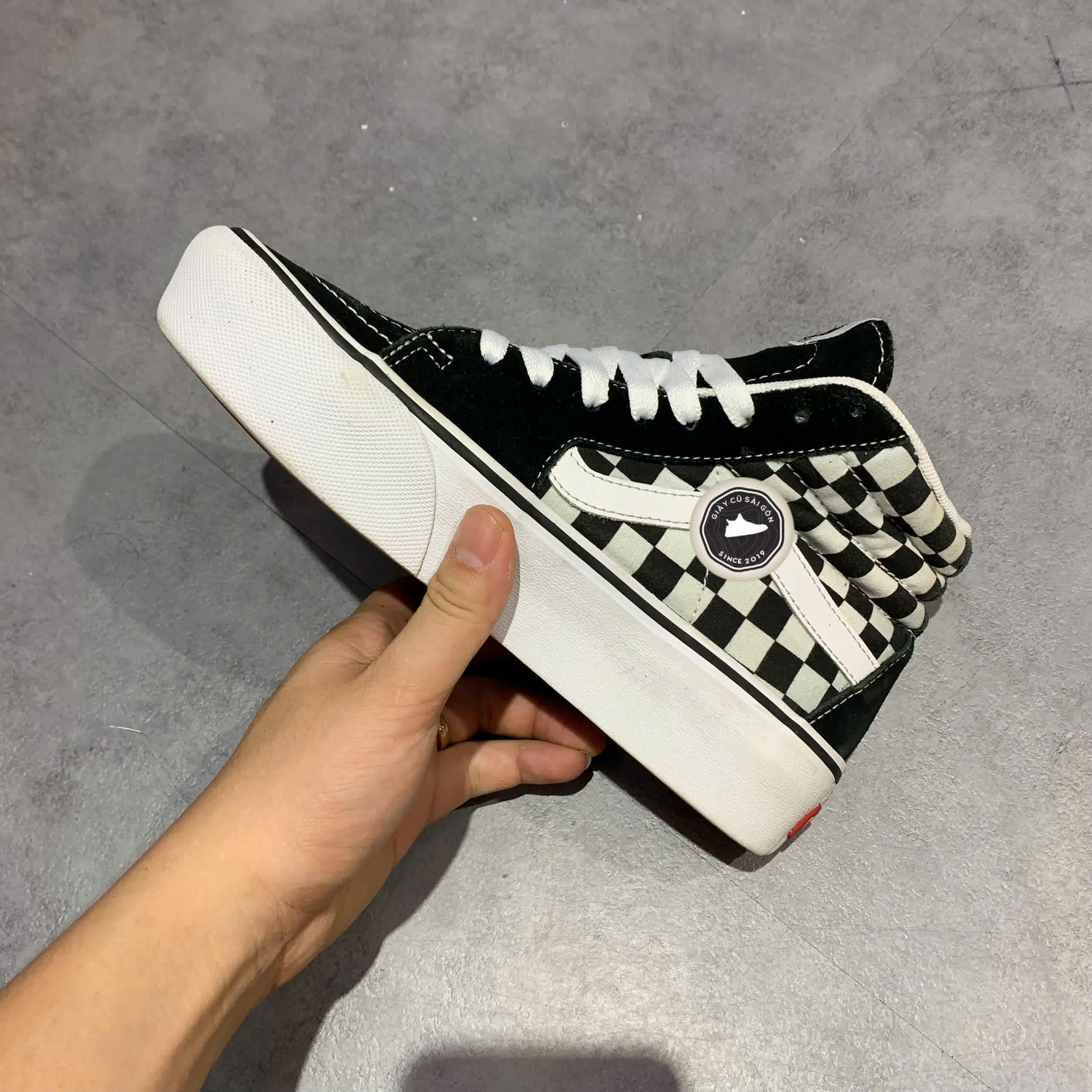 VANS SK8-HI PLATFORM 2.0 CHECKERBOARD SIZE 37 - GIÀY 2HAND CHÍNH HÃNG