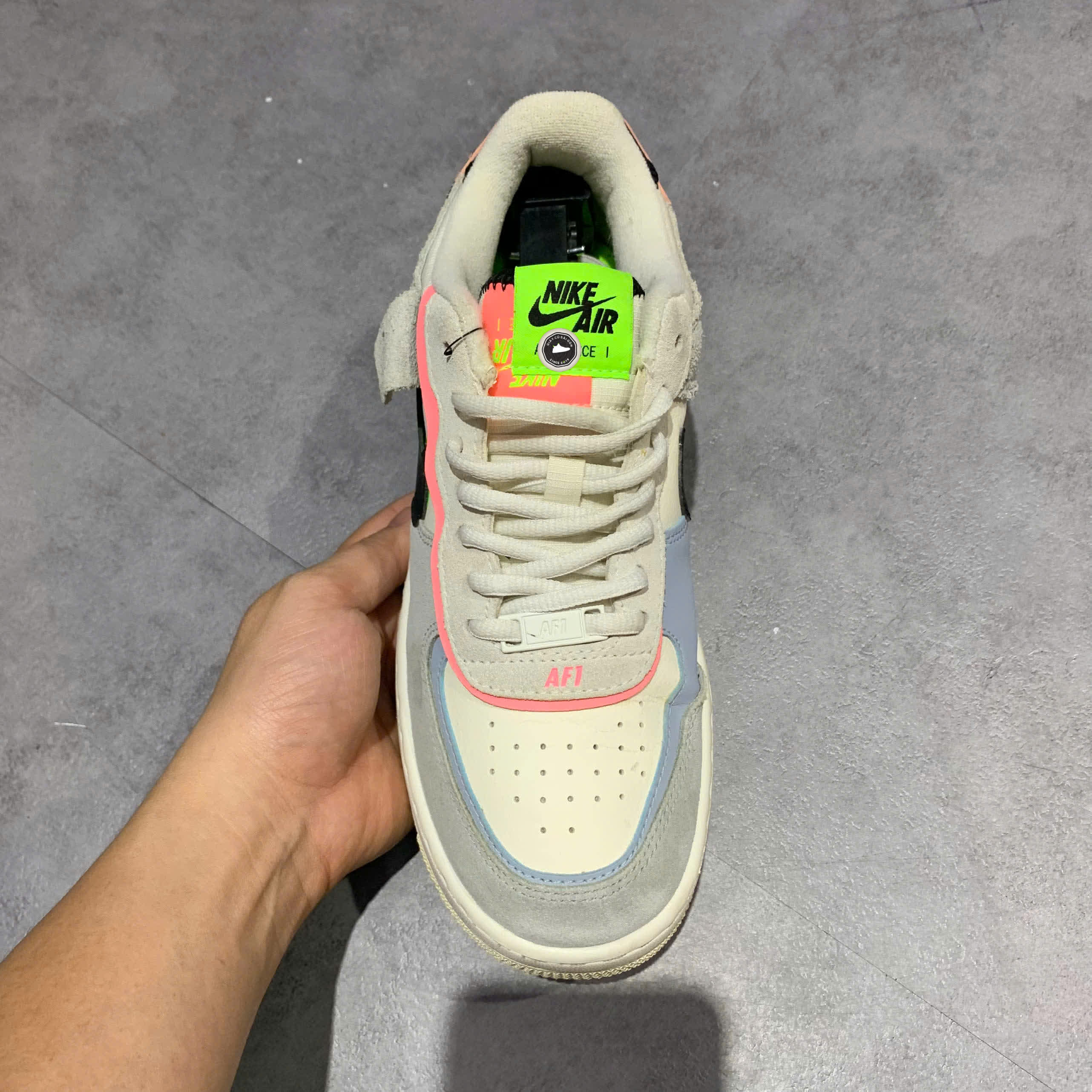 NIKE AIR FORCE 1 SHADOW 'SUNSET PULSE' CU8591 101 SIZE 38.5 - GIÀY 2HAND CHÍNH HÃNG