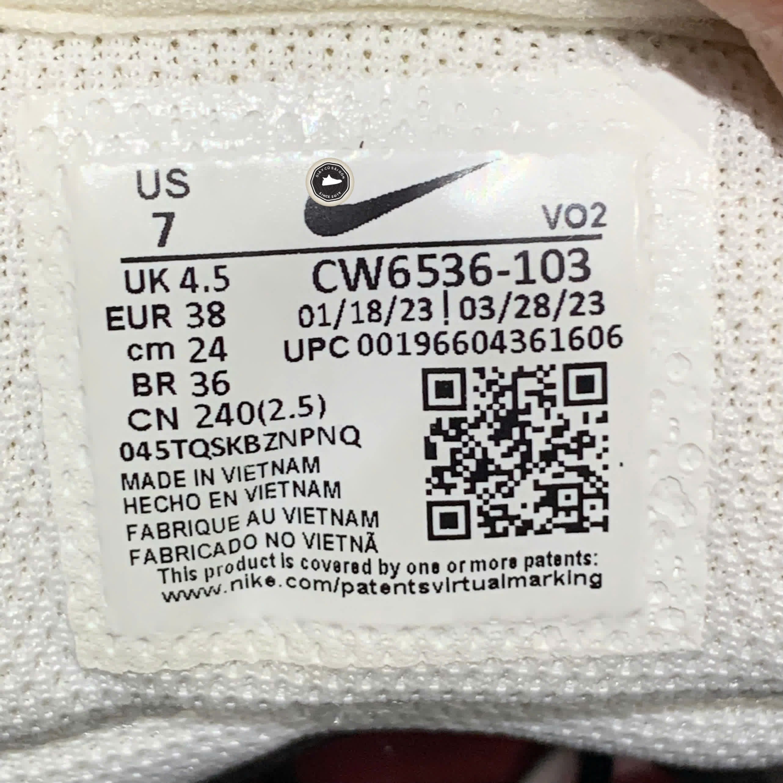 NIKE COURT ROYALE 2 NEXT NATURE CW6536 103 – SIZE 38 – GIÀY 2HAND CHÍNH HÃNG
