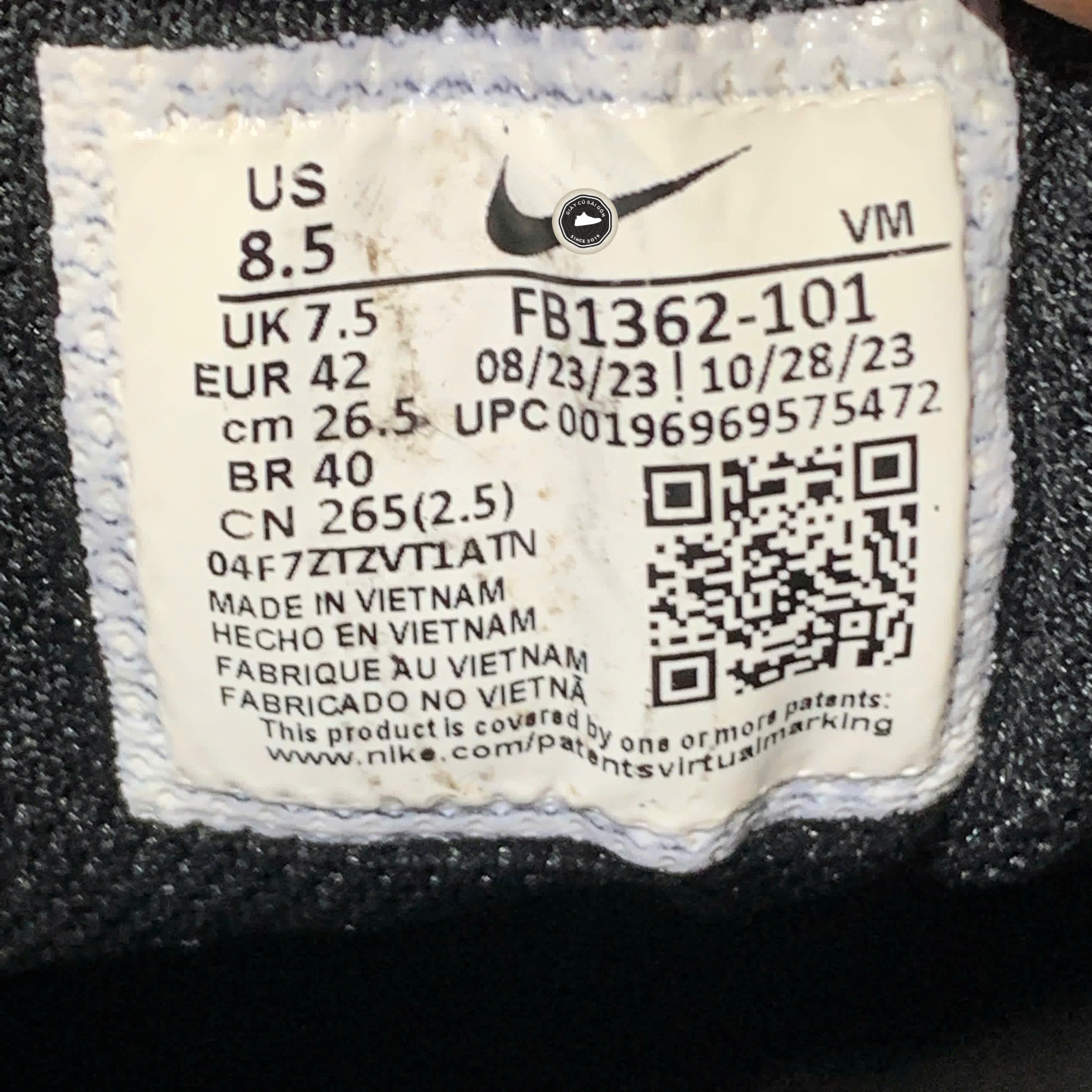 GIÀY NIKE FULL FORCE LOW 'WHITE BLACK' FB1362-101 SIZE 42 - GIÀY 2HAND CHÍNH HÃNG PVN18333