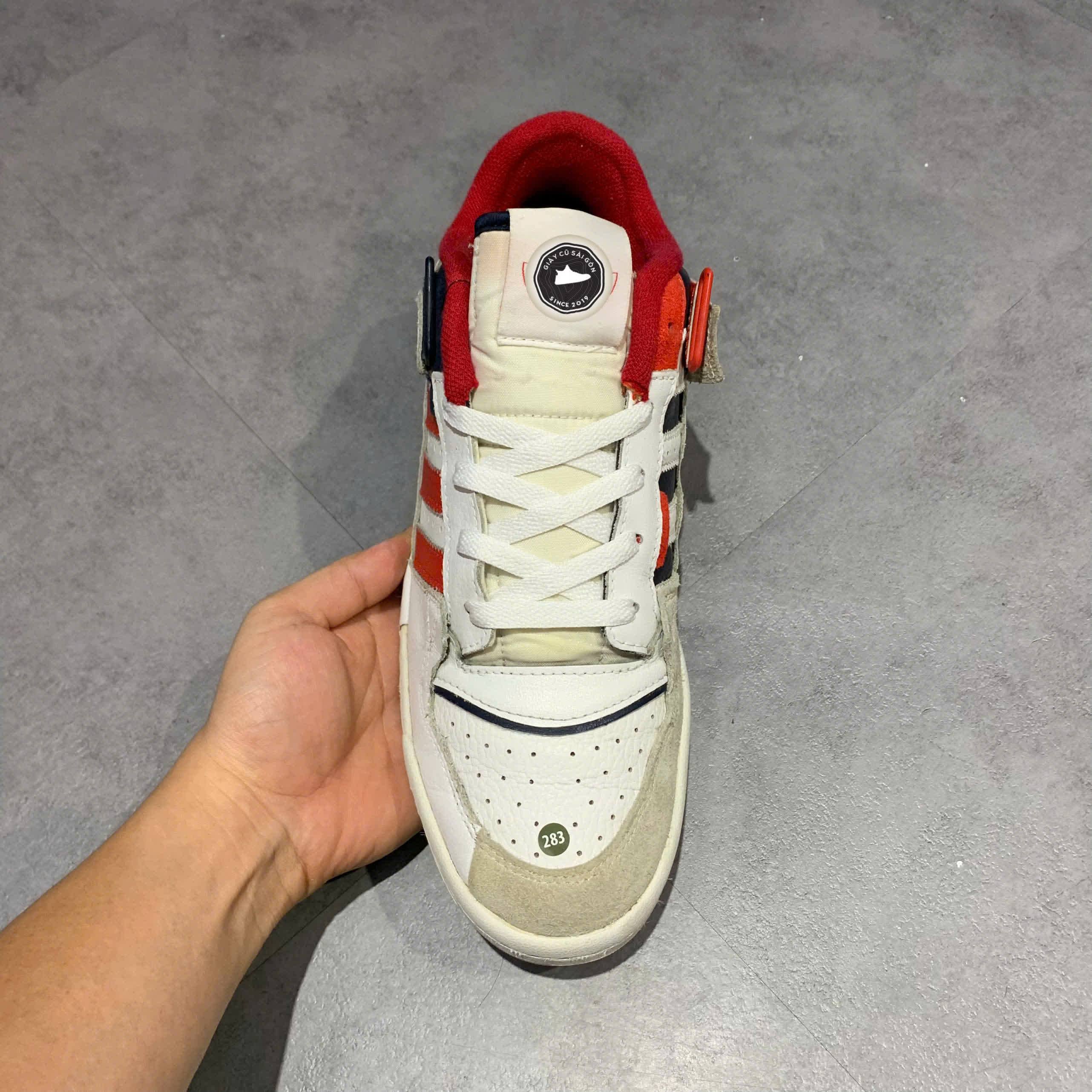 ADIDAS FORUM EXHIBIT LOW 'CLOUD WHITE RED' GZ5391 SIZE 42 - GIÀY 2HAND CHÍNH HÃNG
