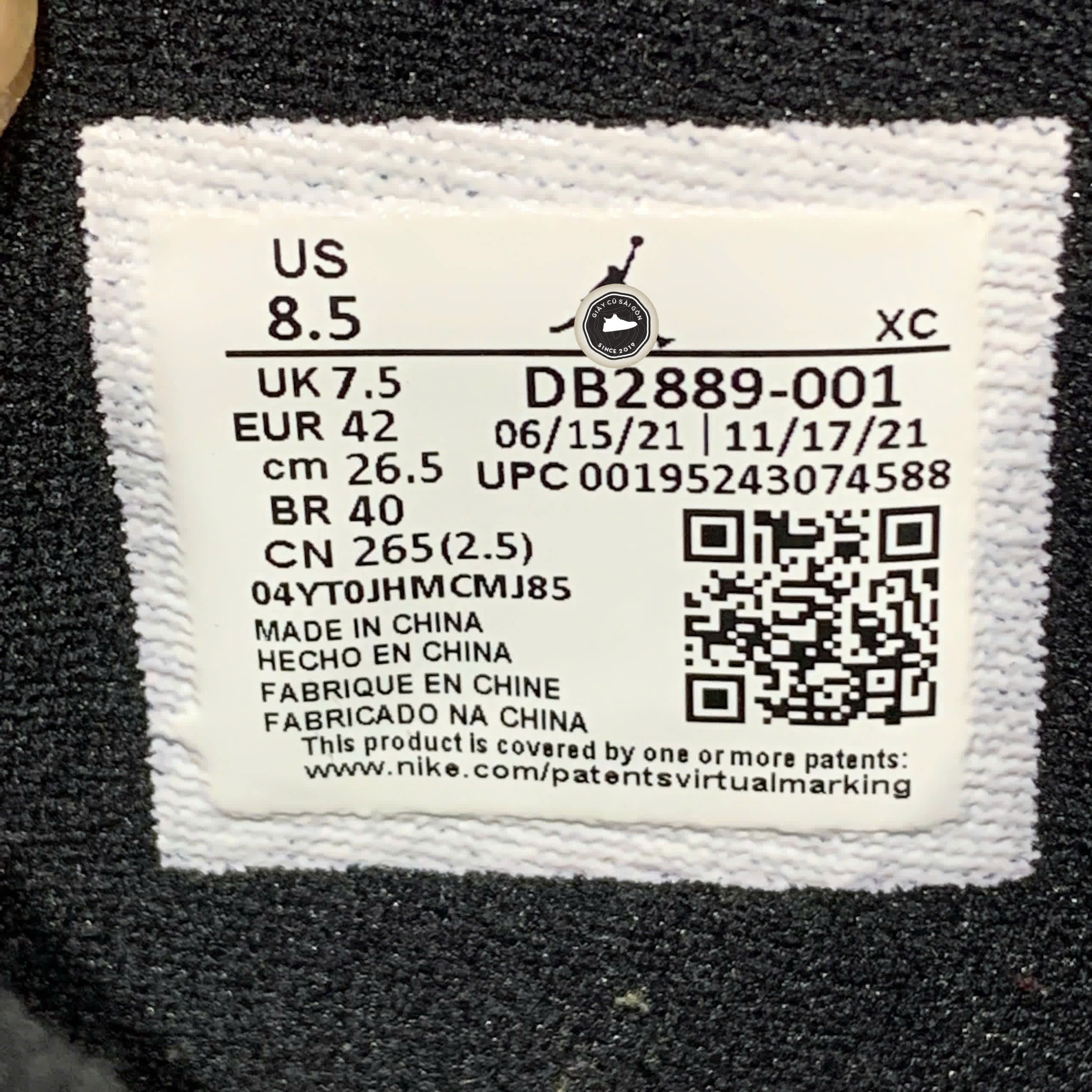 GIÀY NIKE AIR JORDAN 1 HIGH ELEMENT GORE-TEX BLACK PARTICLE GREY DB2889-001 SIZE 42 - GIÀY 2HAND CHÍNH HÃNG PVN18373