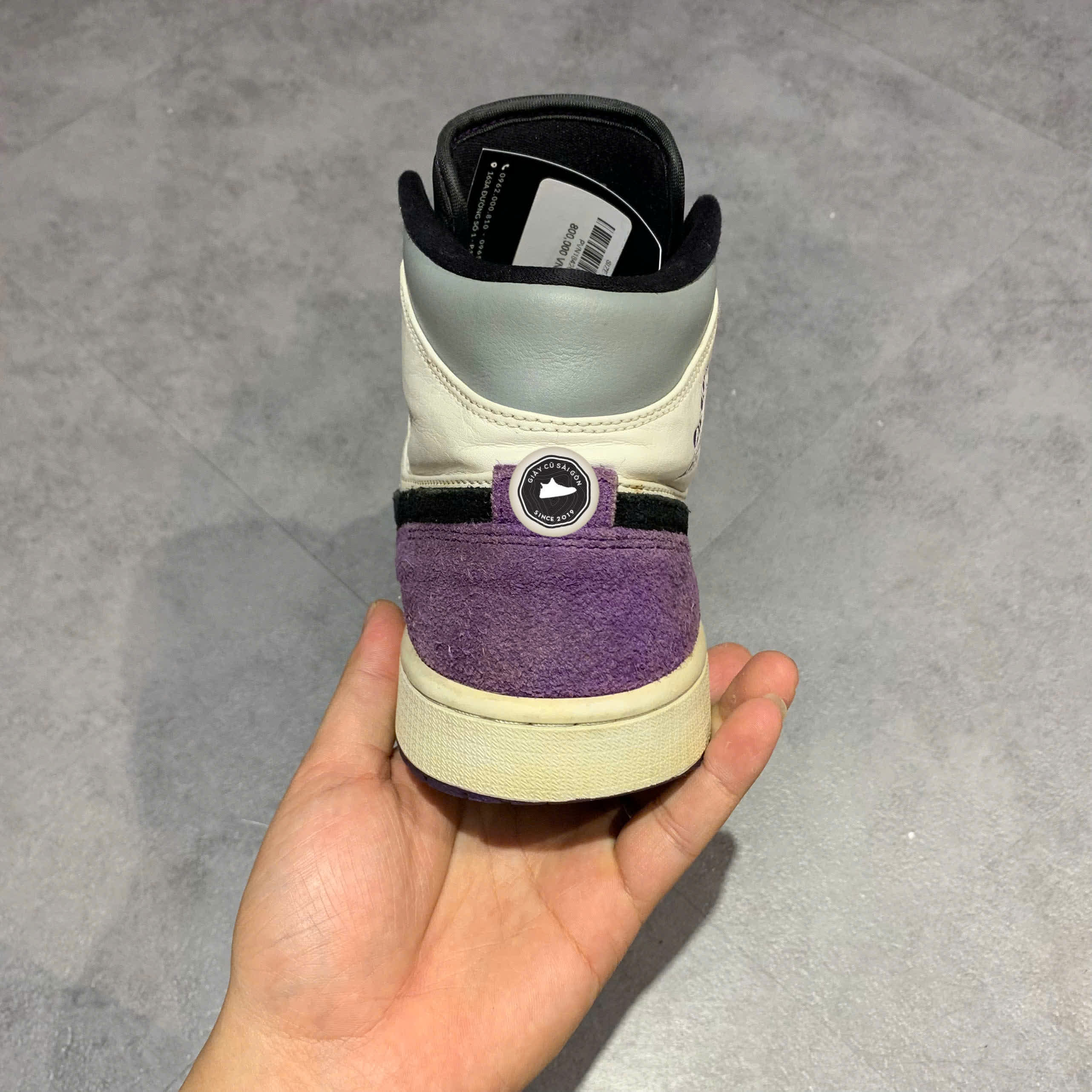 NIKE AIR JORDAN 1 MID SE VARSITY PURPLE 852542 105 SIZE 42.5 - GIÀY 2HAND CHÍNH HÃNG