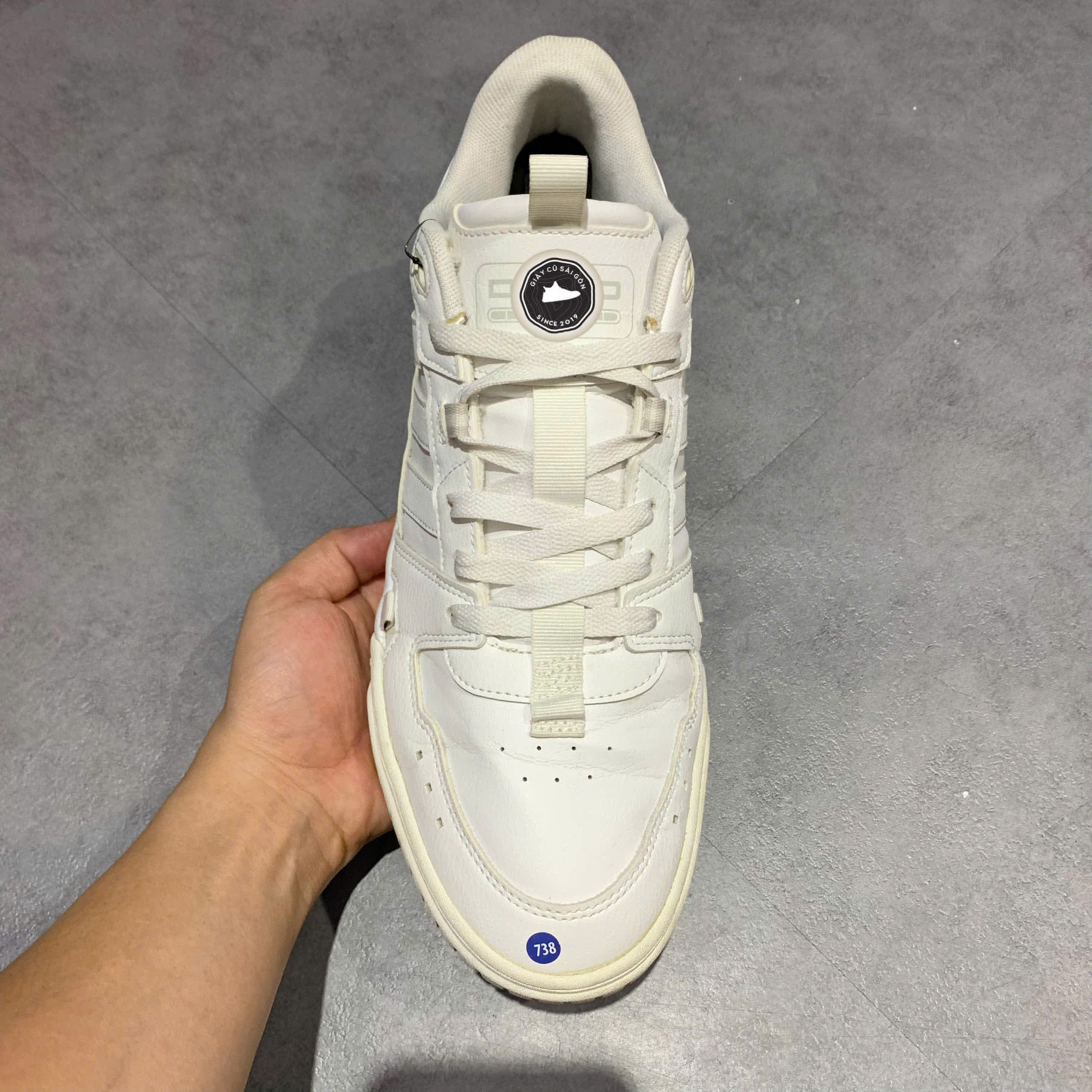 ADIDAS NEO D-PAD MID 'TRIPLE WHITE' IG7588 SIZE 44 2/3 - GIÀY 2HAND CHÍNH HÃNG