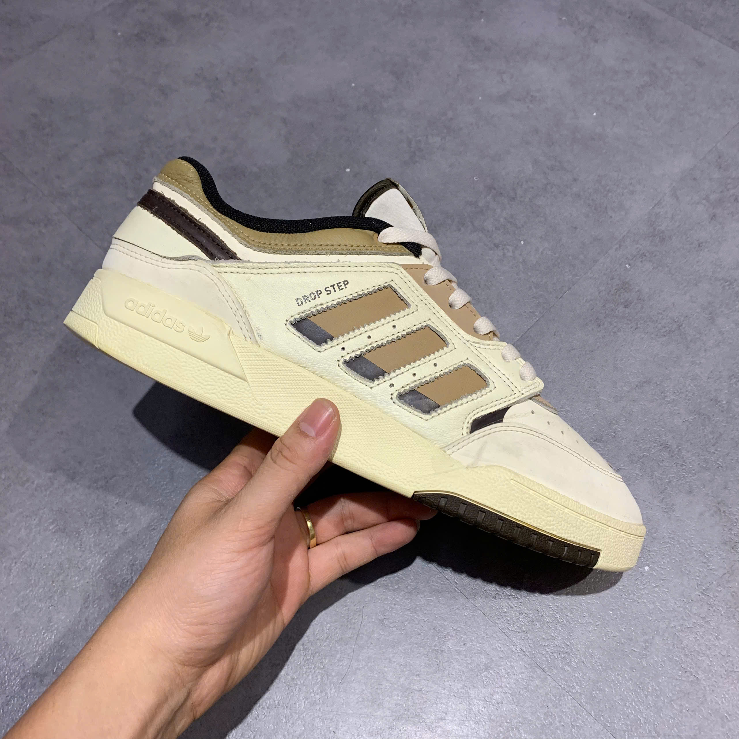 GIÀY ADIDAS DROP STEP LOW 'WHITE BROWN' H03684 SIZE 43 1/3