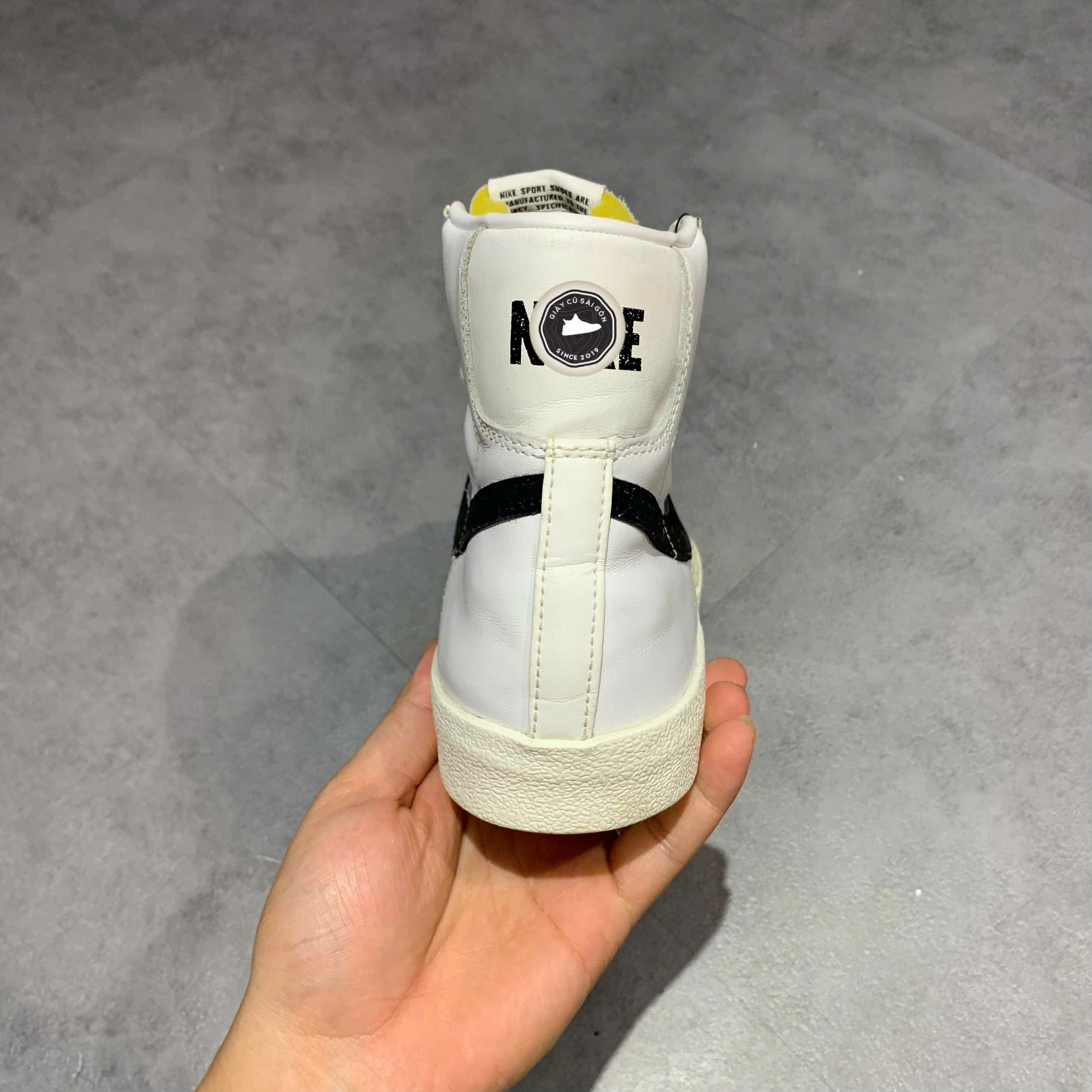 GIÀY NIKE BLAZER MID 77 VINTAGE WHITE BLACK 100 SIZE 43 - GIÀY 2HAND CHÍNH HÃNG