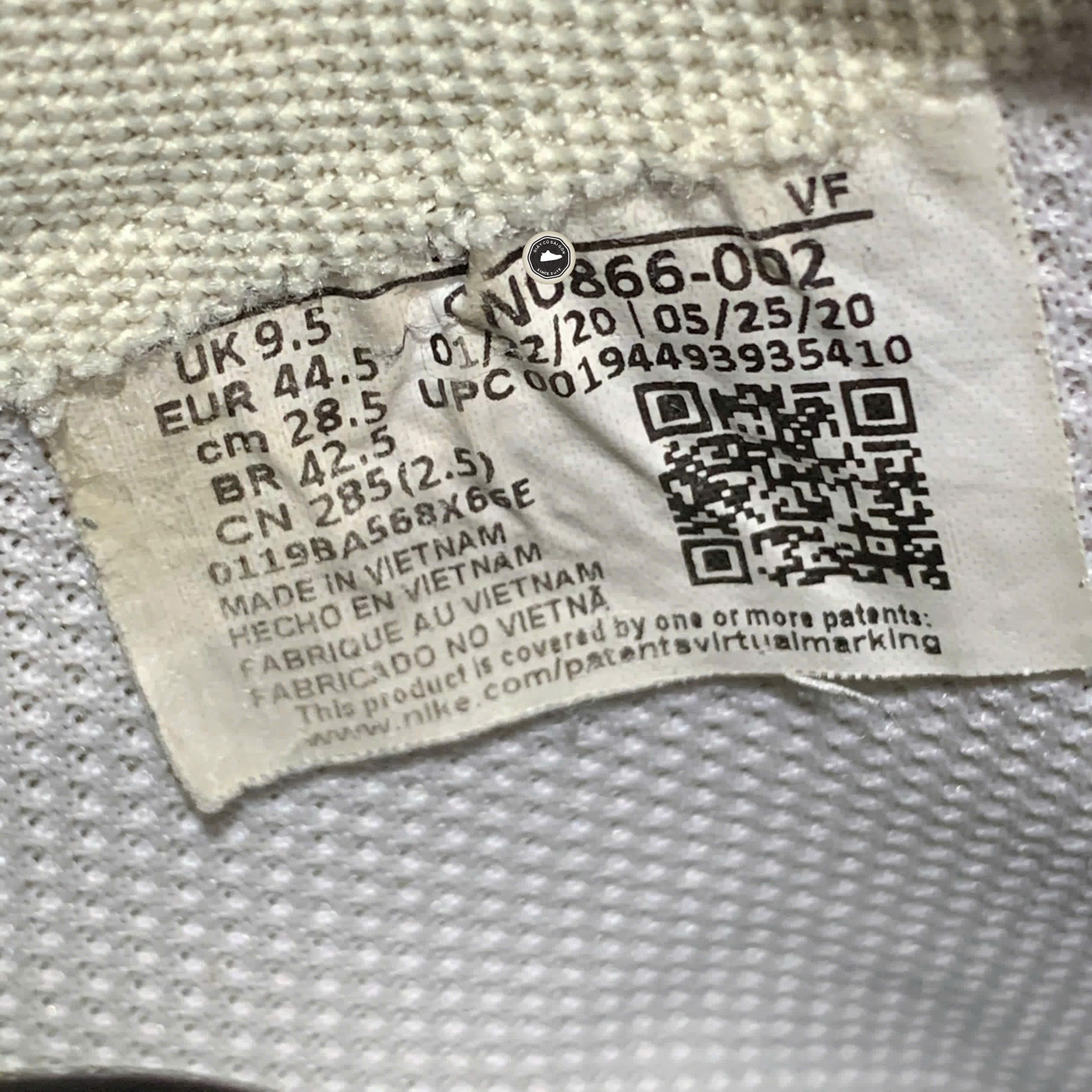 NIKE AIR FORCE 1 LOW 07 RECYCLED CANVAS CN0866 002 SIZE 44.5 - GIÀY 2HAND CHÍNH HÃNG