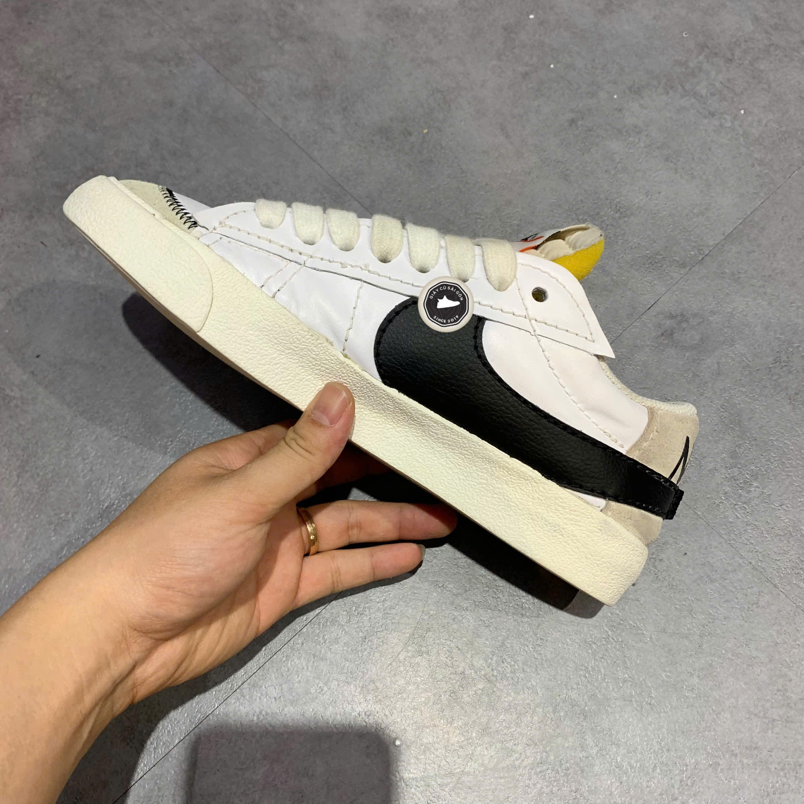 NIKE BLAZER LOW '77 JUMBO 'WHITE BLACK' – DN2158 101 – SIZE 41 – GIÀY 2HAND CHÍNH HÃNG