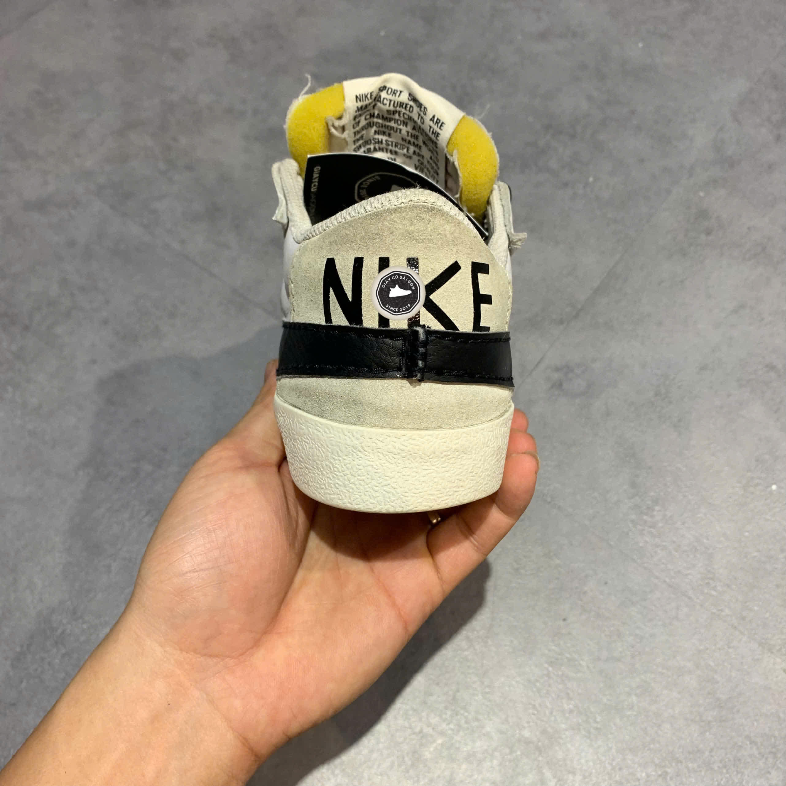 👟 NIKE BLAZER LOW '77 JUMBO 'WHITE BLACK' DN2158-101 SIZE 41 - GIÀY 2HAND CHÍNH HÃNG 👟