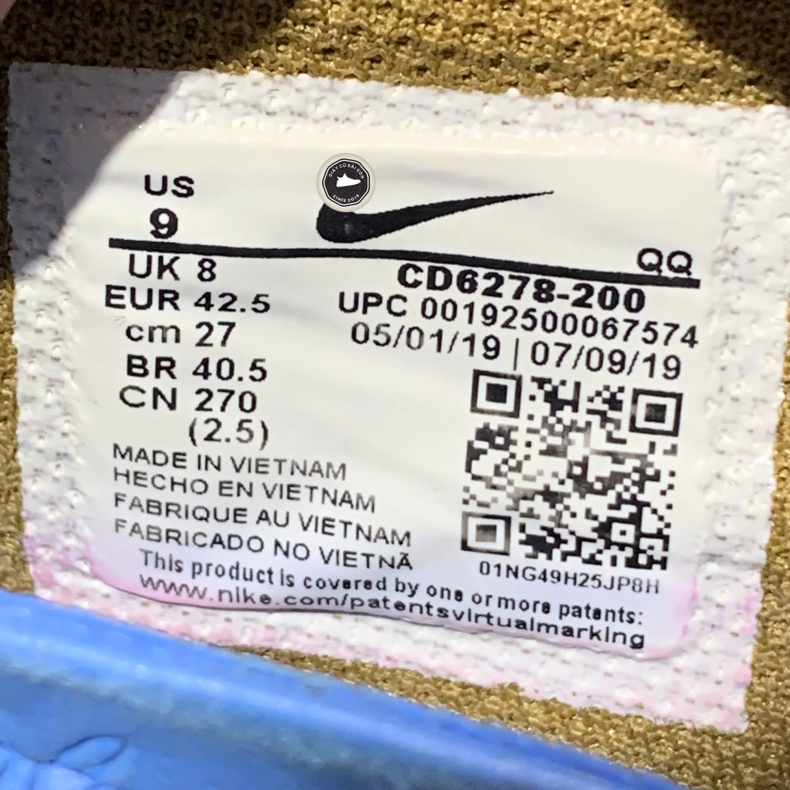 NIKE SB CHRON SOLARSOFT 'GOLDEN BEIGE' – CD6278-200 – SIZE 42.5 – GIÀY 2HAND CHÍNH HÃNG