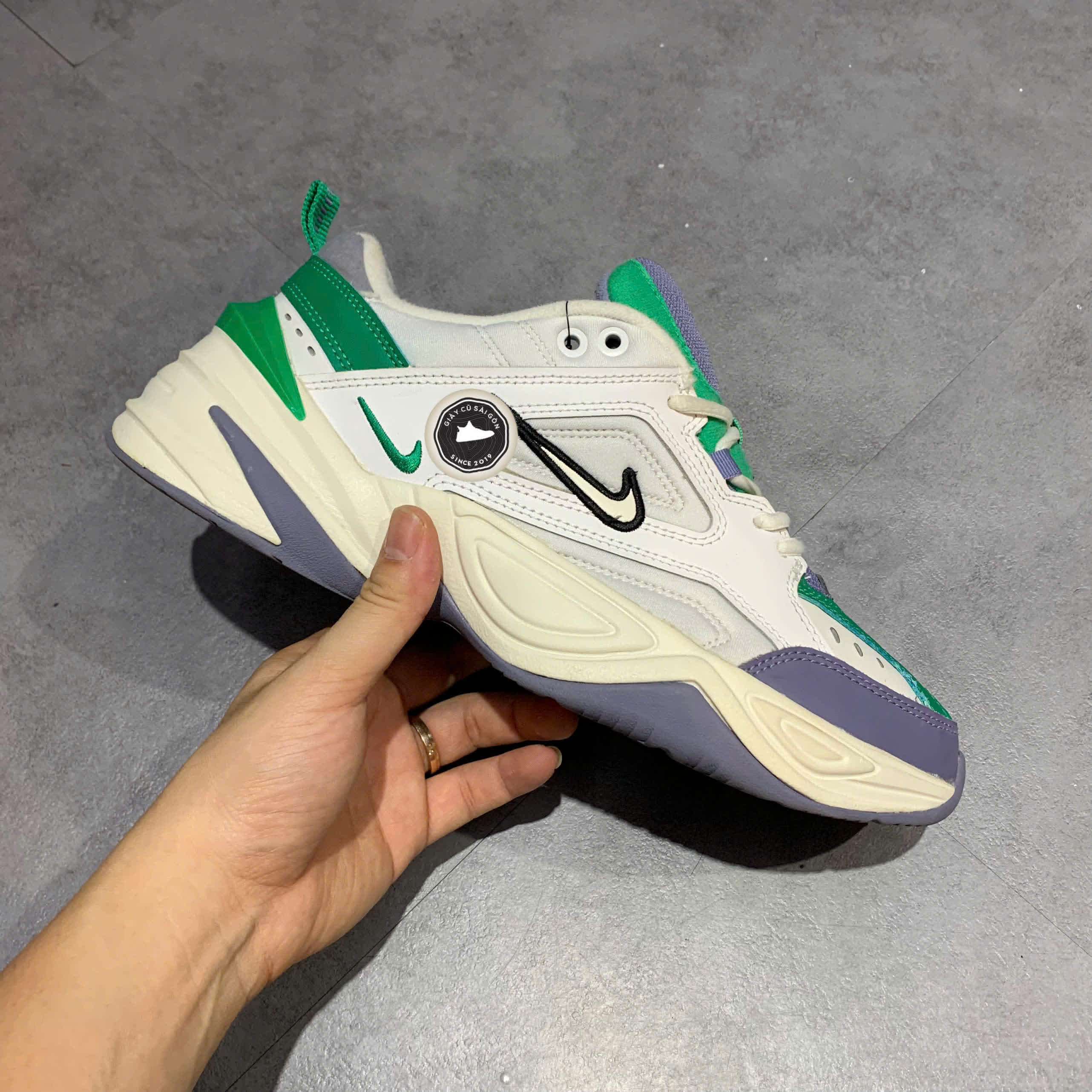 👟 NIKE M2K TEKNO WHITE GREEN SIZE 42 GIÀY 2HAND CHÍNH HÃNG
