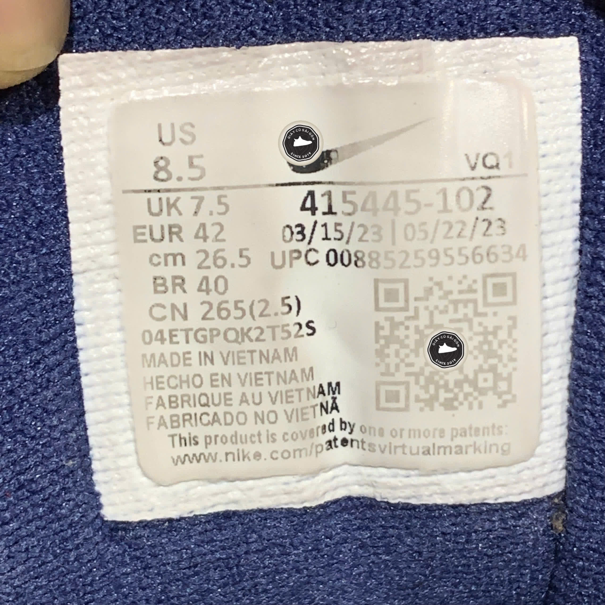 👟 NIKE AIR MONARCH IV WHITE NAVY 415445-102 SIZE 42 - GIÀY 2HAND CHÍNH HÃNG 👟