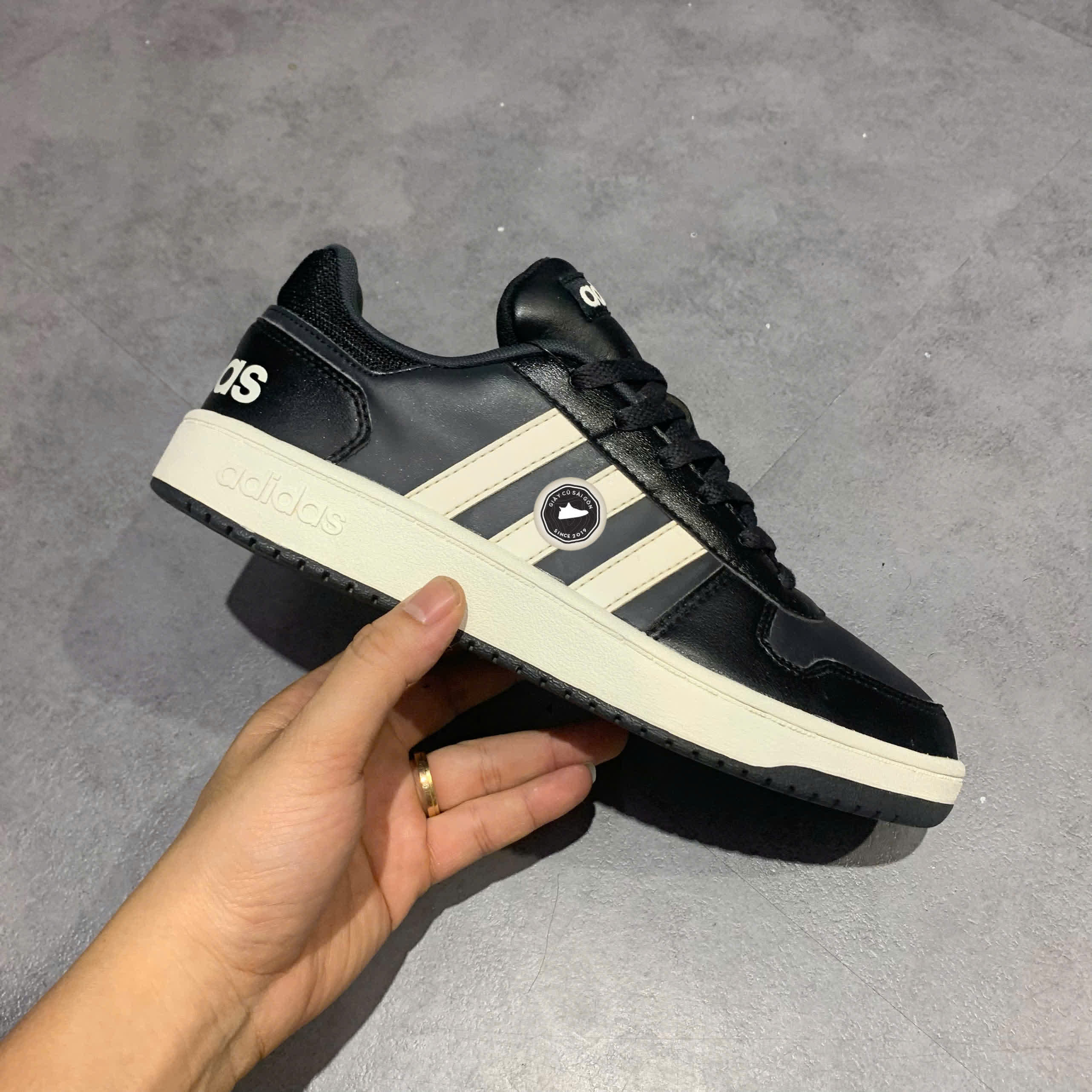 ADIDAS HOOPS 2.0 'CORE BLACK CARBON' - B44699 - GIÀY 2HAND CHÍNH HÃNG