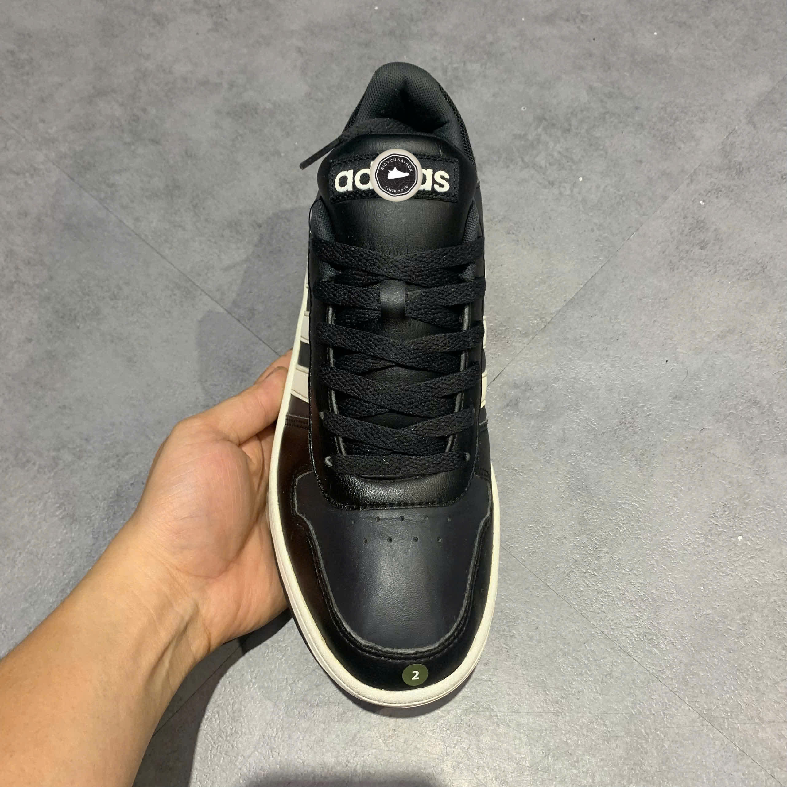 ADIDAS HOOPS 2.0 'CORE BLACK CARBON' - B44699 - GIÀY 2HAND CHÍNH HÃNG